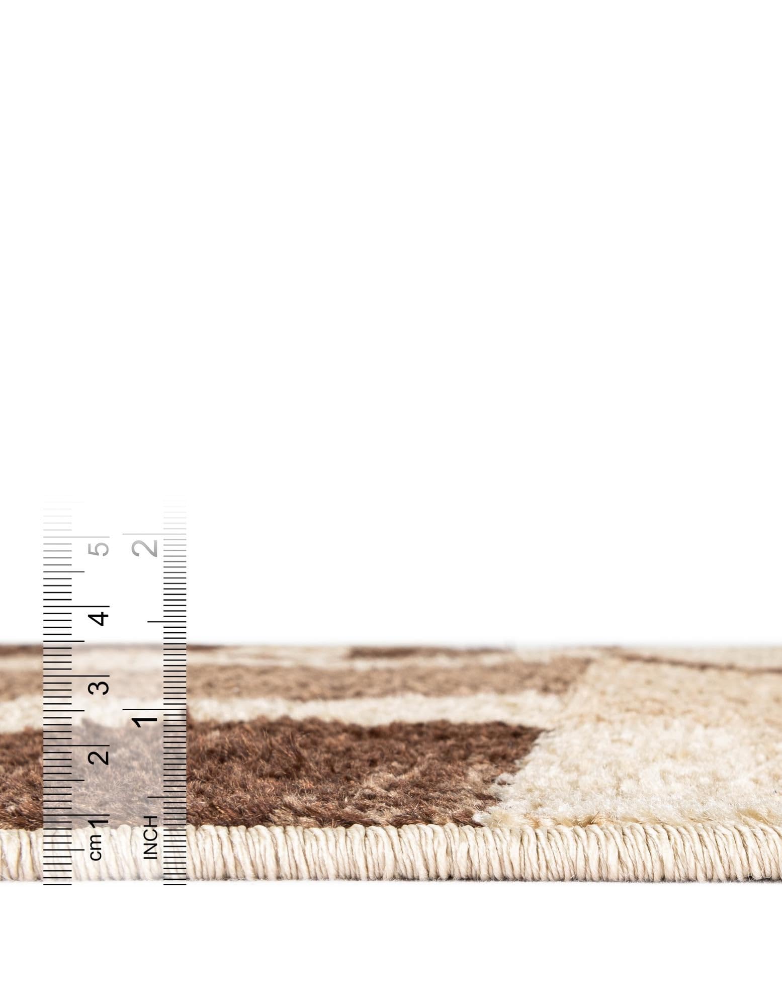 Rugs.com Equinox Collection Rug – 4 Ft Round Light Brown Low-Pile Rug Perfect for Kitchens, Dining Rooms - Image 5