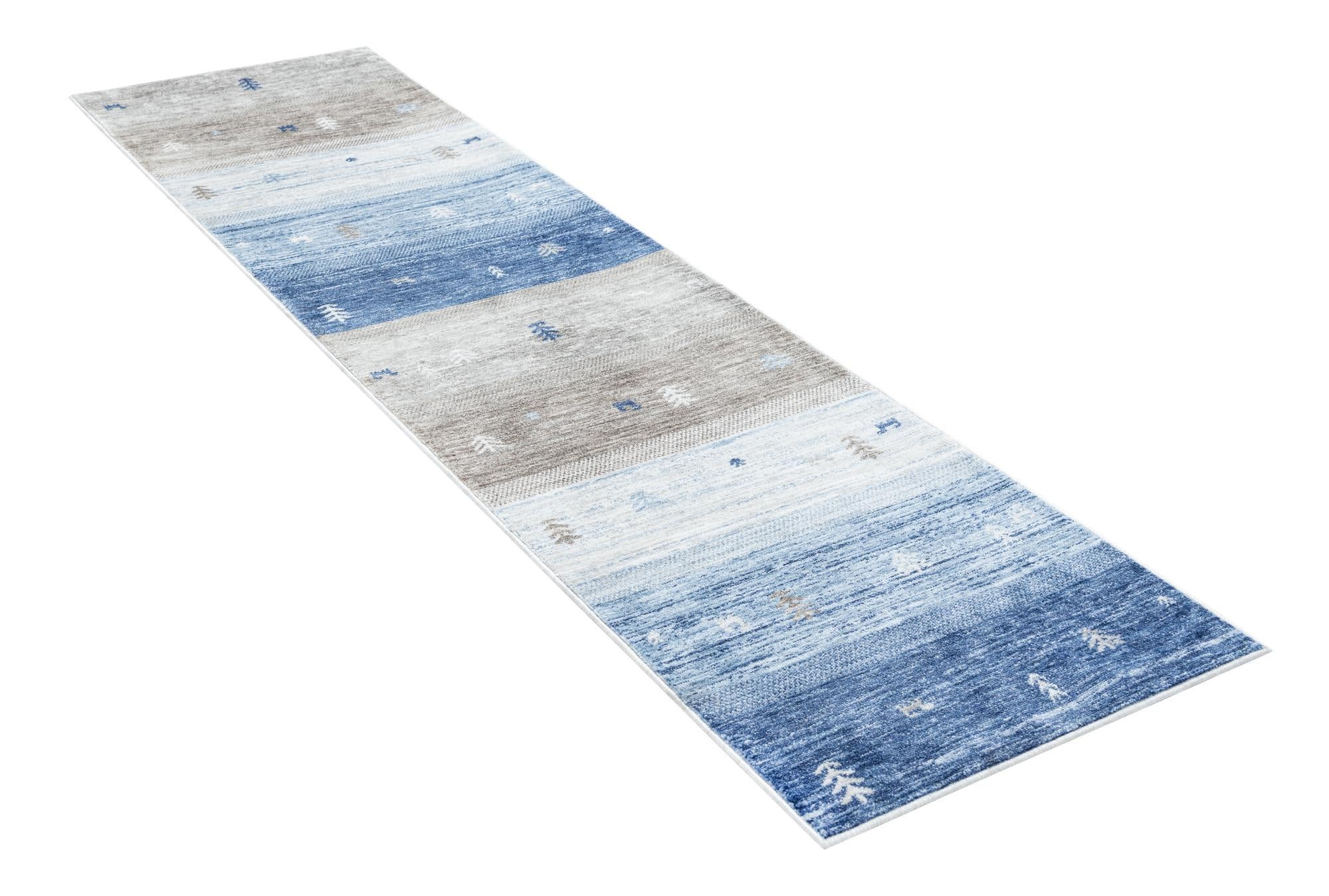 Rugs.com Gabbeh Collection Rug – 10 Ft Runner Blue Gray Medium-Pile Rug Perfect for Hallways, Entryways - Image 3