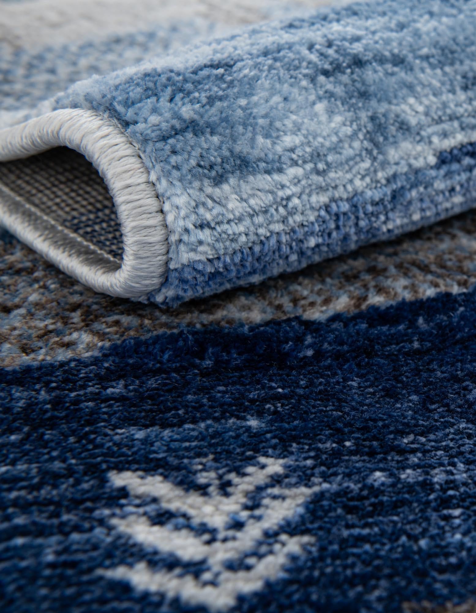 Rugs.com Gabbeh Collection Rug – 10 Ft Runner Blue Gray Medium-Pile Rug Perfect for Hallways, Entryways - Image 6