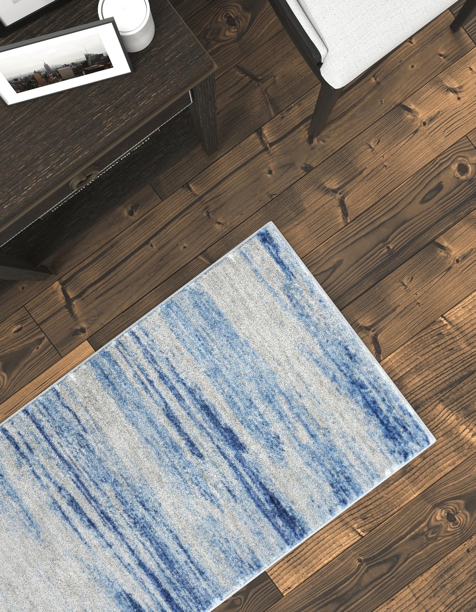 Rugs.com Gabbeh Collection Rug – 10 Ft Runner Blue Ivory Medium-Pile Rug Perfect for Hallways, Entryways - Image 6