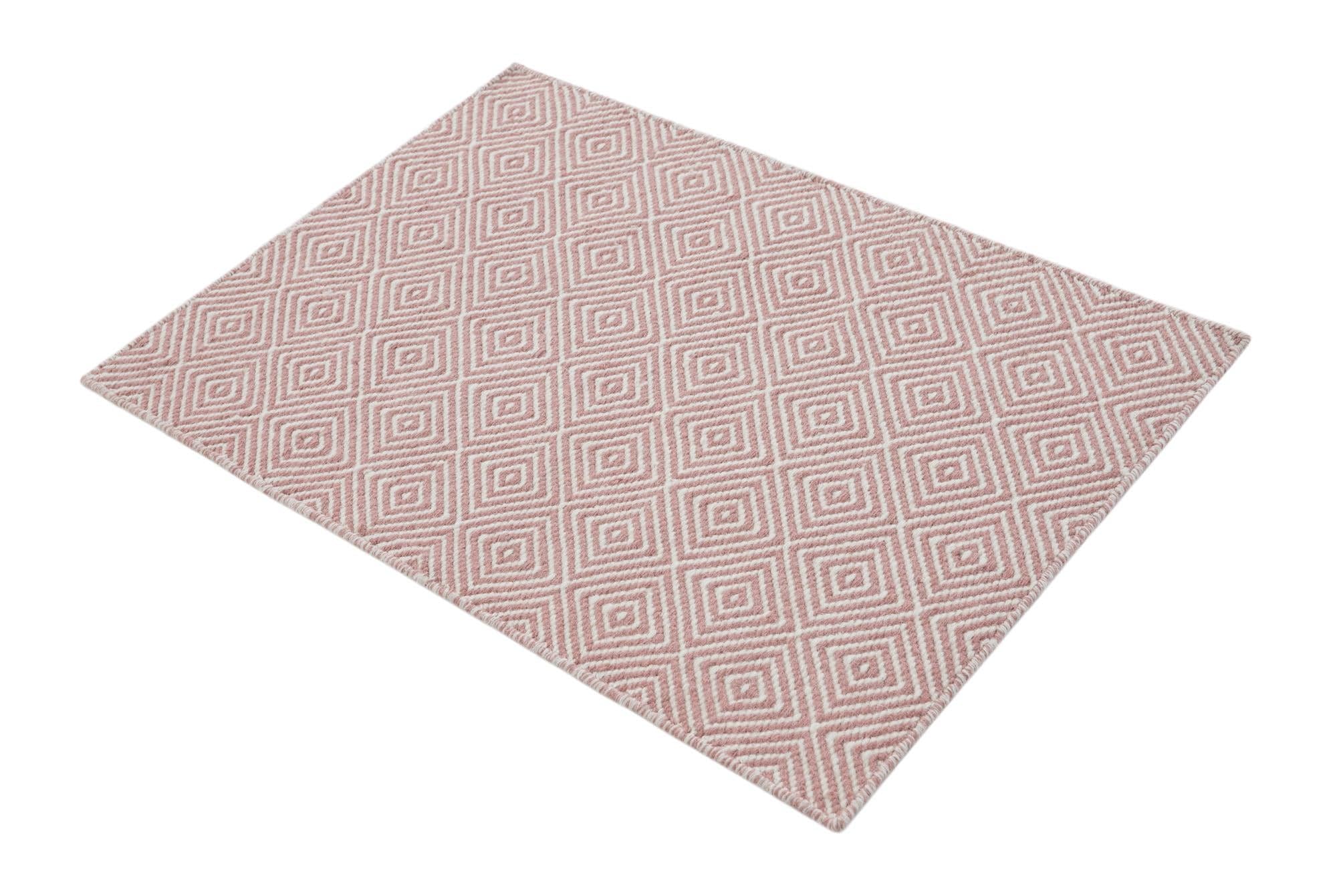 Rugs.com Geo Trellis Flatweave Collection Rug – 2x3 Pink Flatweave-Pile Rug Perfect for Entryways, Kitchens, Breakfast Nooks, Accent Pieces - Image 3