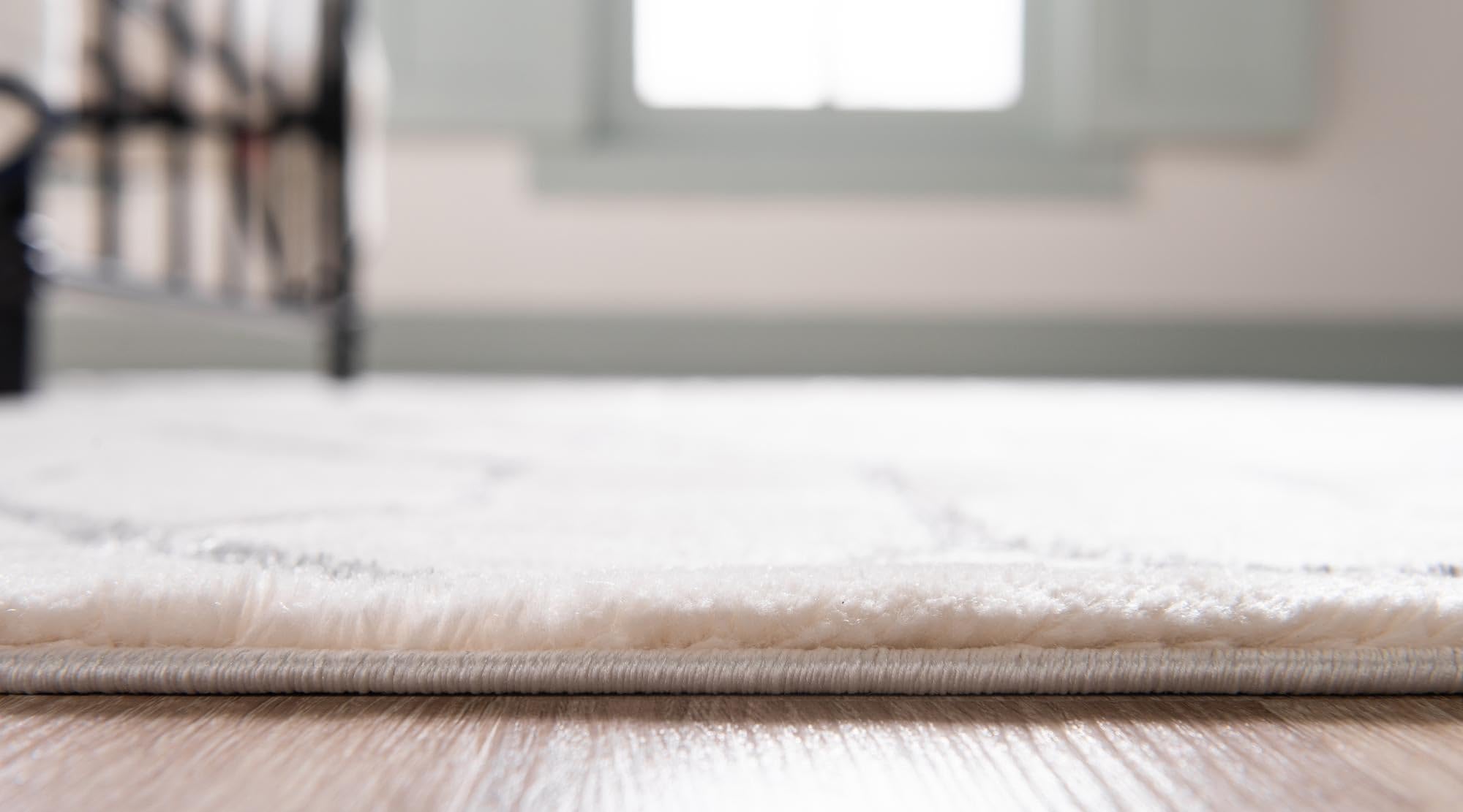 Rugs.com Glam Collection Rug – 9x12 White Silver Medium-Pile Rug Perfect for Living Rooms, Large Dining Rooms, Open Floorplans - Image 5