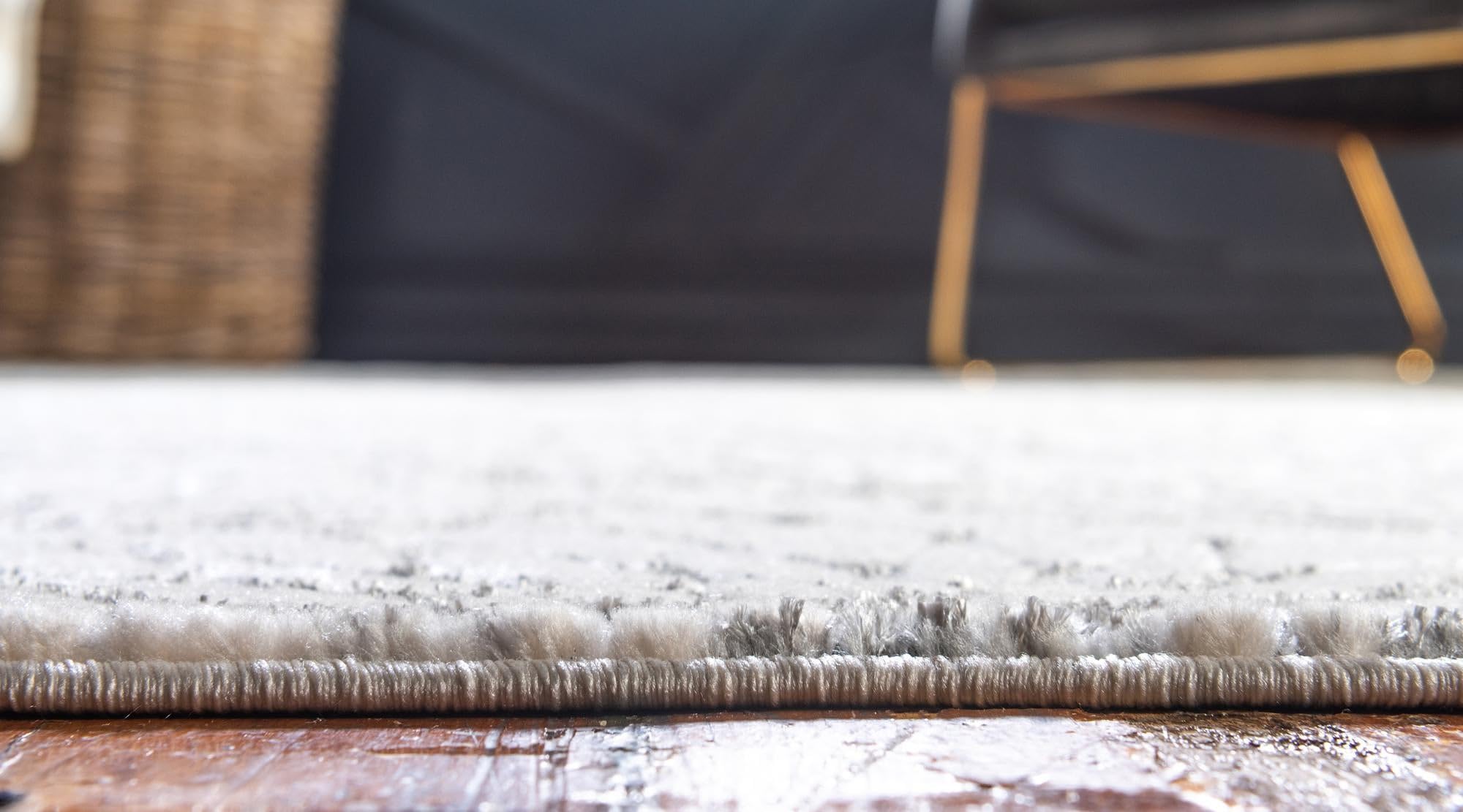 Rugs.com Glam Collection Rug – 9x12 White Silver Medium-Pile Rug Perfect for Living Rooms, Large Dining Rooms, Open Floorplans - Image 5