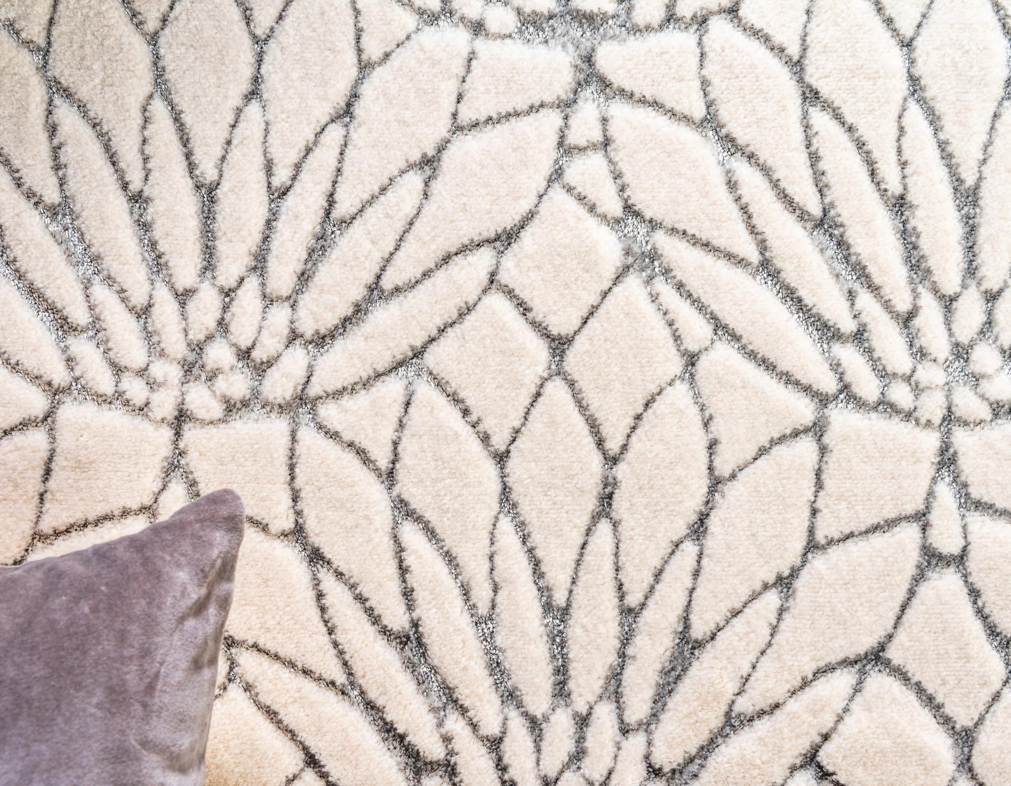 Rugs.com Glam Collection Rug – 9x12 White Silver Medium-Pile Rug Perfect for Living Rooms, Large Dining Rooms, Open Floorplans - Image 6