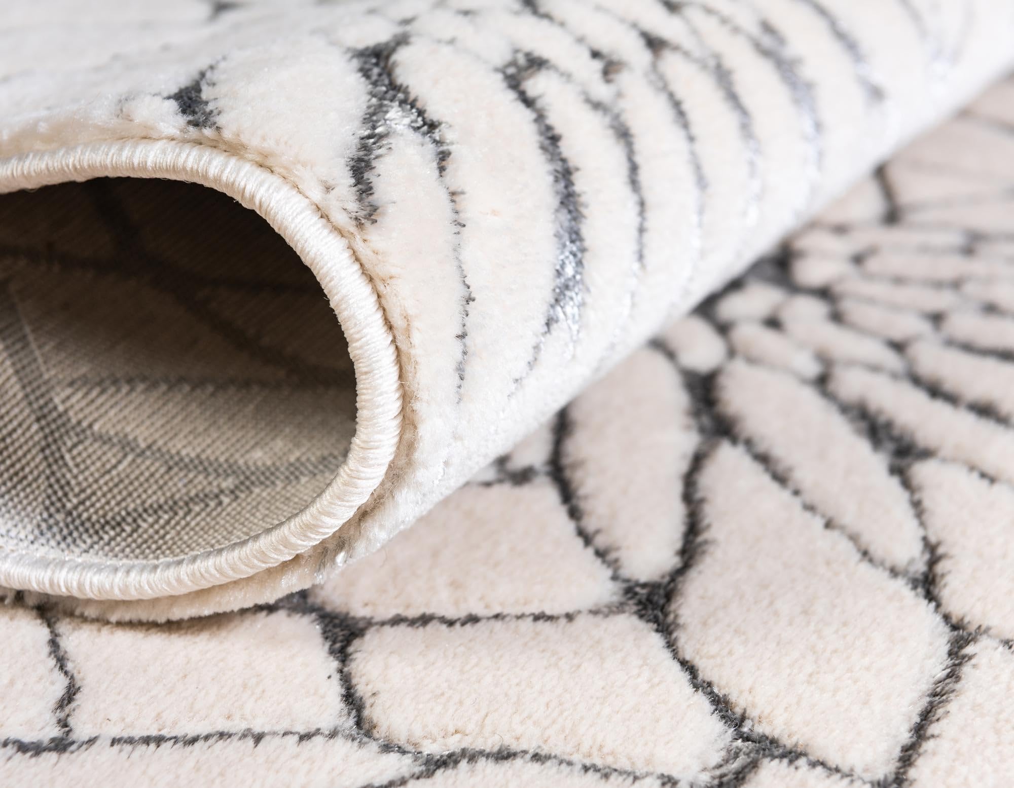 Rugs.com Glam Collection Rug – 9x12 White Silver Medium-Pile Rug Perfect for Living Rooms, Large Dining Rooms, Open Floorplans - Image 7