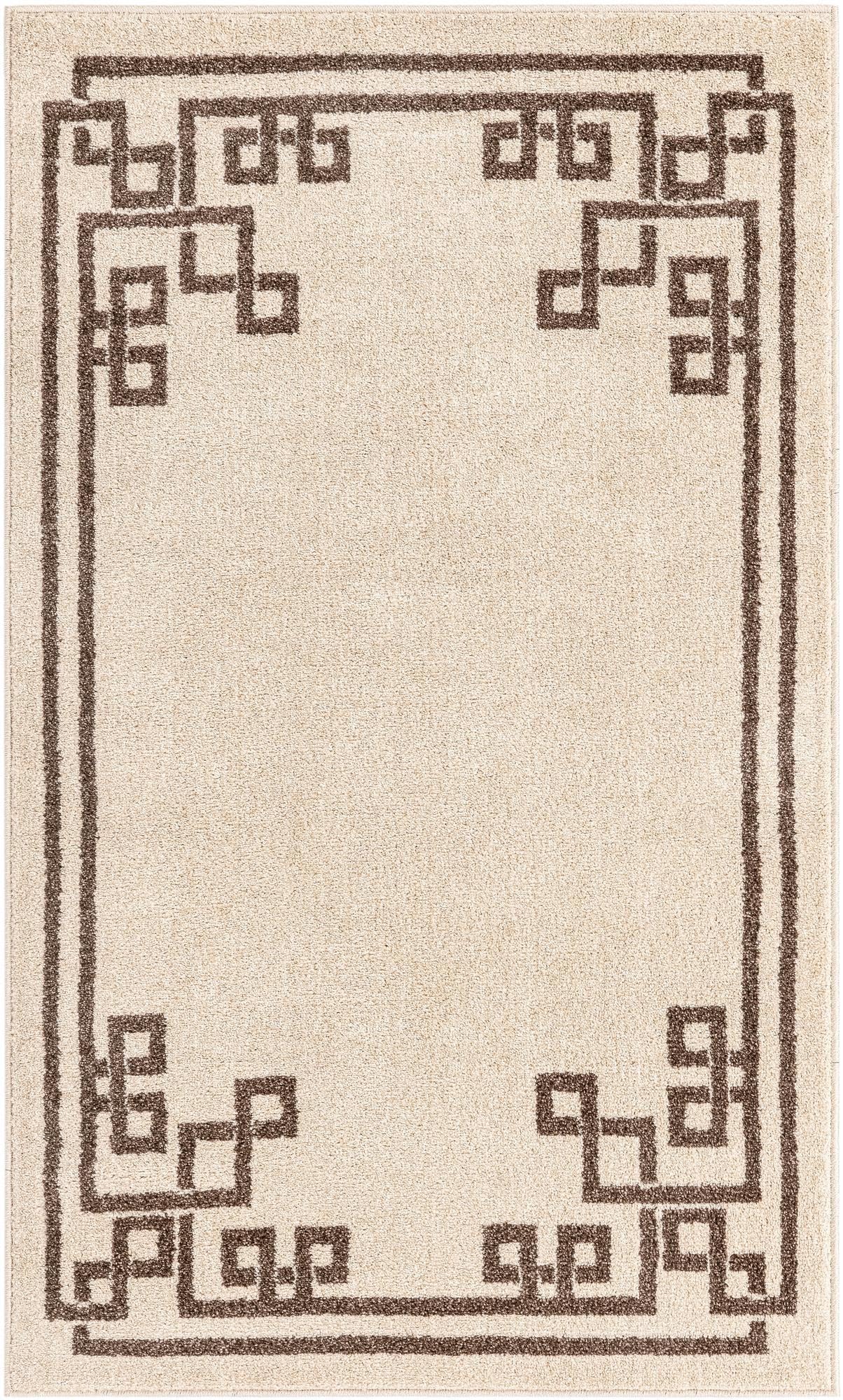 Rugs.com Hera Collection Rug – 3x5 Beige and Brown Medium-Pile Rug Perfect for Entryways, Kitchens, Breakfast Nooks, Accent Pieces - Image 4