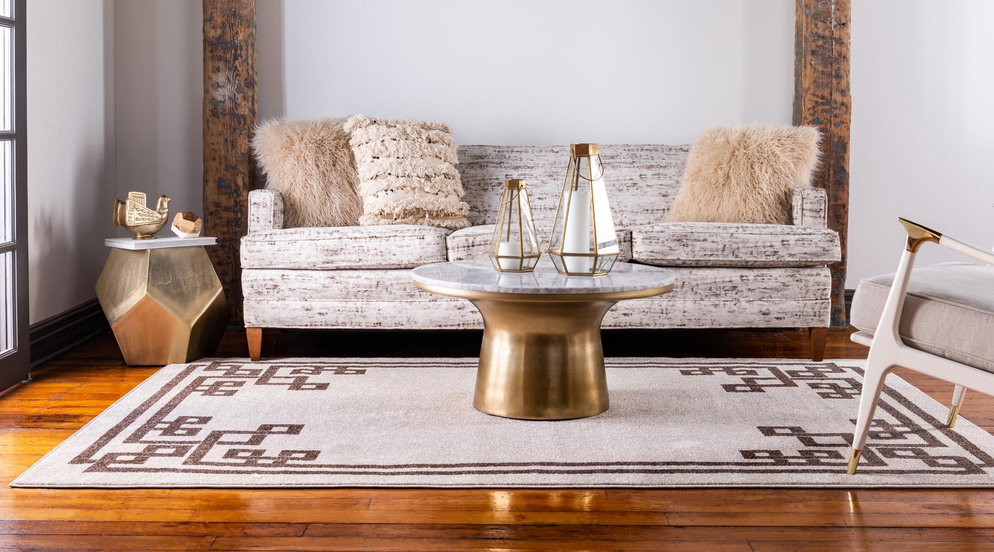 Rugs.com Hera Collection Rug – 3x5 Beige and Brown Medium-Pile Rug Perfect for Entryways, Kitchens, Breakfast Nooks, Accent Pieces - Image 6