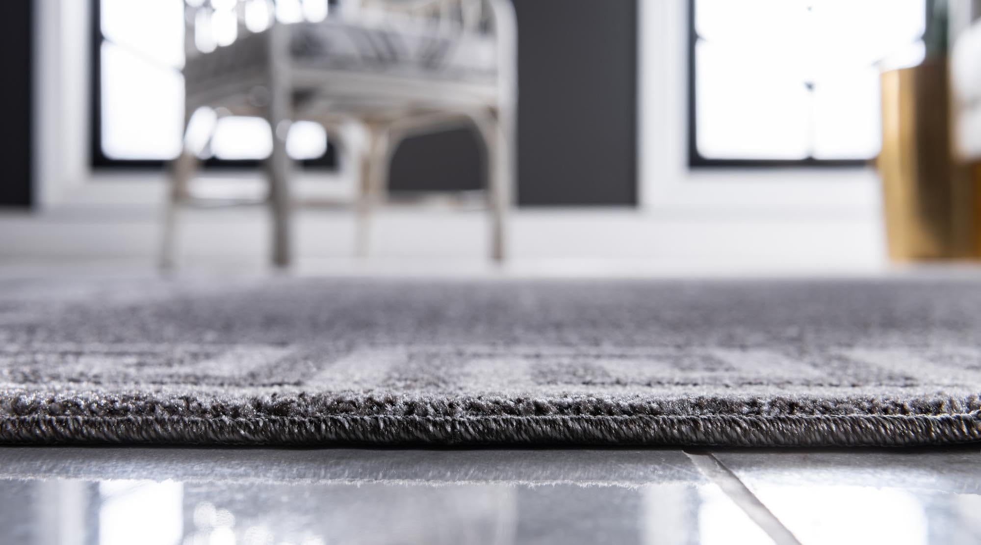 Rugs.com Hera Collection Rug – 8 Ft Square Gray Medium-Pile Rug Perfect for Living Rooms, Kitchens, Entryways - Image 4