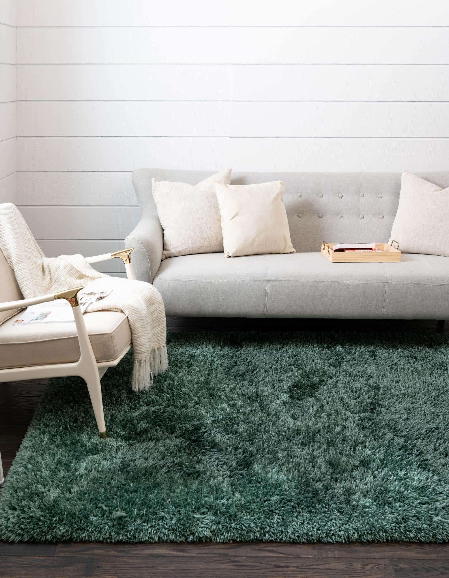 Rugs.com Infinity Collection Solid Shag Area Rug 10' x 13' Forest Green Shag Rug Perfect for Living Rooms, Large Dining Rooms, Open Floorplans - Image 6