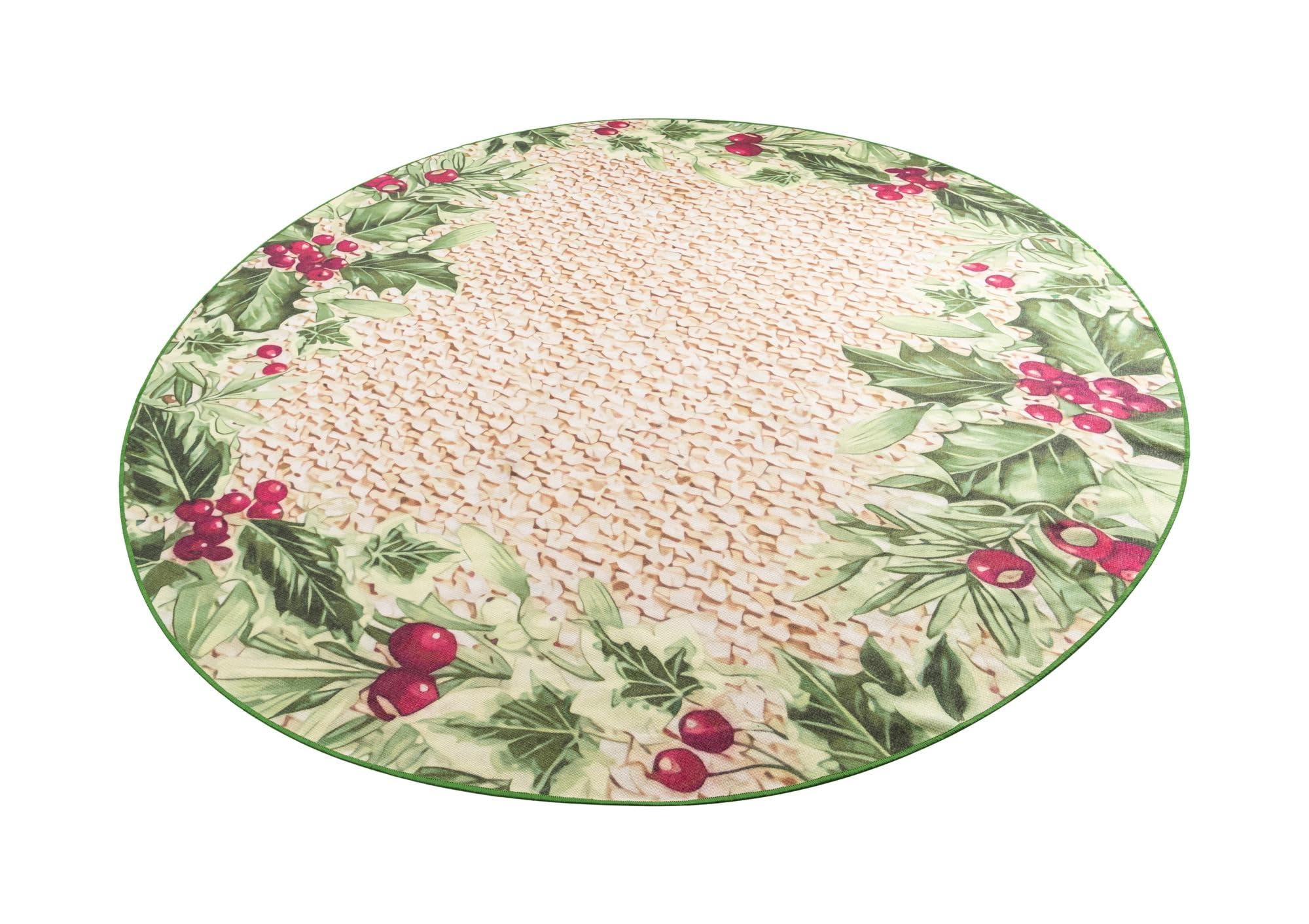 Rugs.com Jill Zarin Caribbean Indoor/Outdoor Collection Rug – 10 Ft Round Beige and Green Flatweave-Pile Rug Perfect for Kitchens, Dining Rooms - Image 3