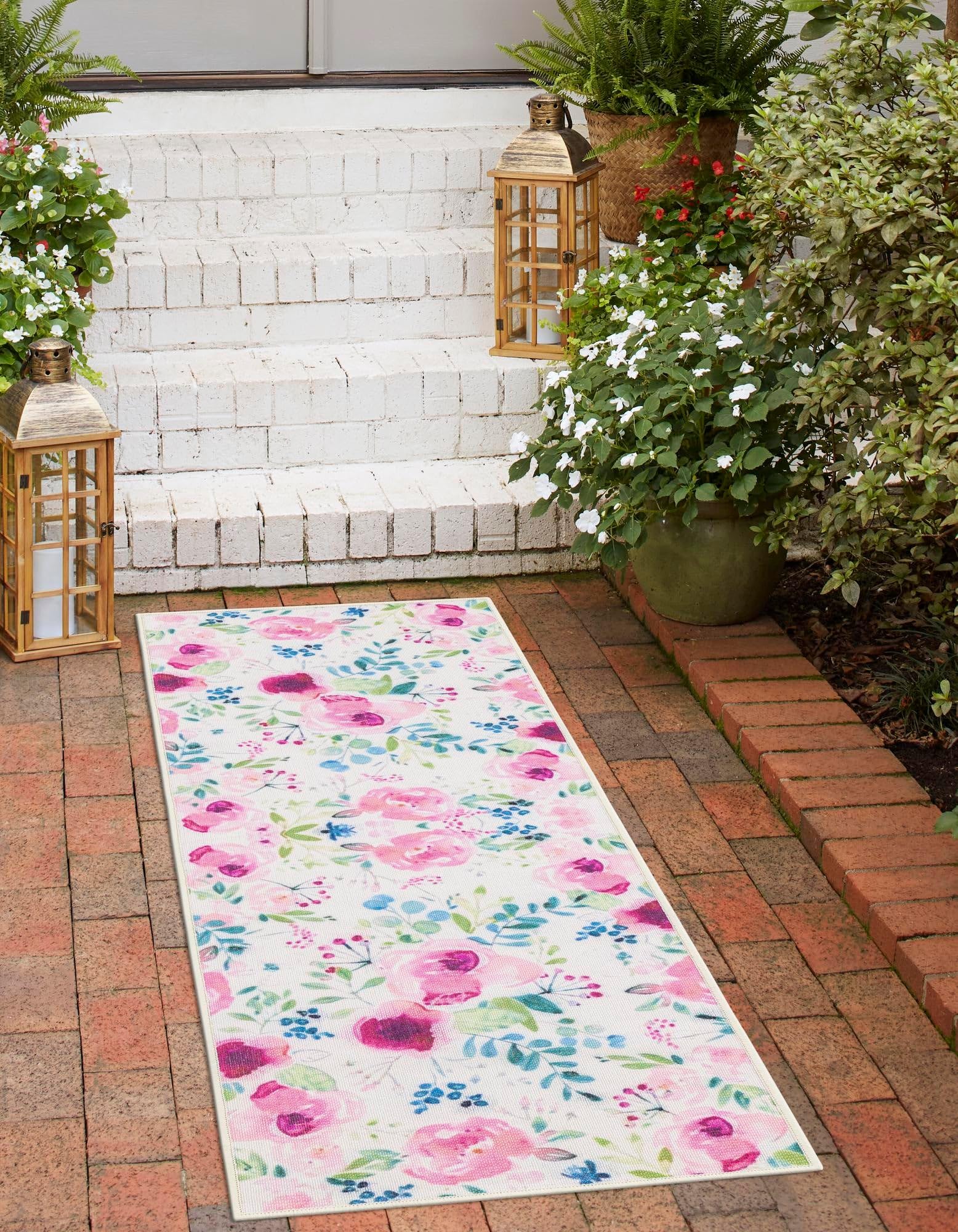 Rugs.com Jill Zarin Caribbean Indoor/Outdoor Collection Rug – 10 Ft Runner Ivory Flatweave-Pile Rug Perfect for Hallways, Entryways - Image 6