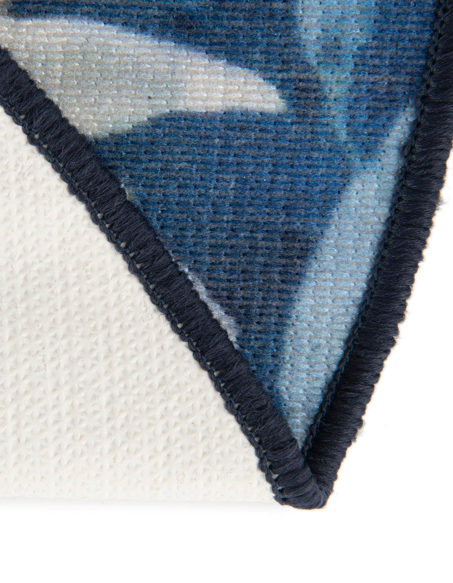 Rugs.com Jill Zarin Caribbean Indoor/Outdoor Collection Rug – 10 Ft Round Navy Blue Flatweave-Pile Rug Perfect for Kitchens, Dining Rooms - Image 6