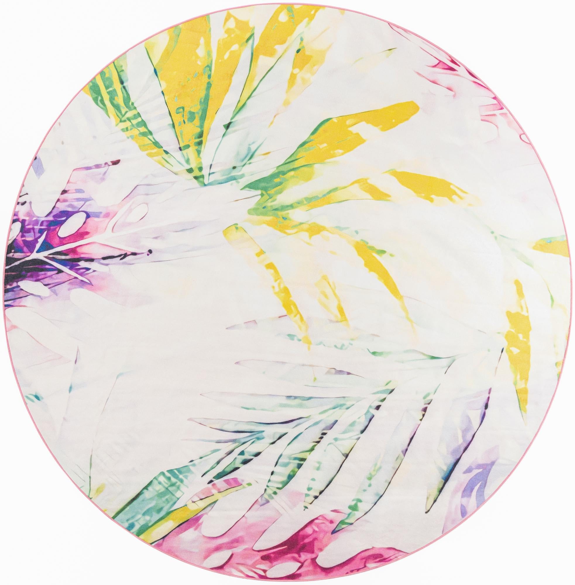 Rugs.com Jill Zarin Caribbean Indoor/Outdoor Collection Rug – 10 Ft Round Ivory Flatweave-Pile Rug Perfect for Kitchens, Dining Rooms - Image 4