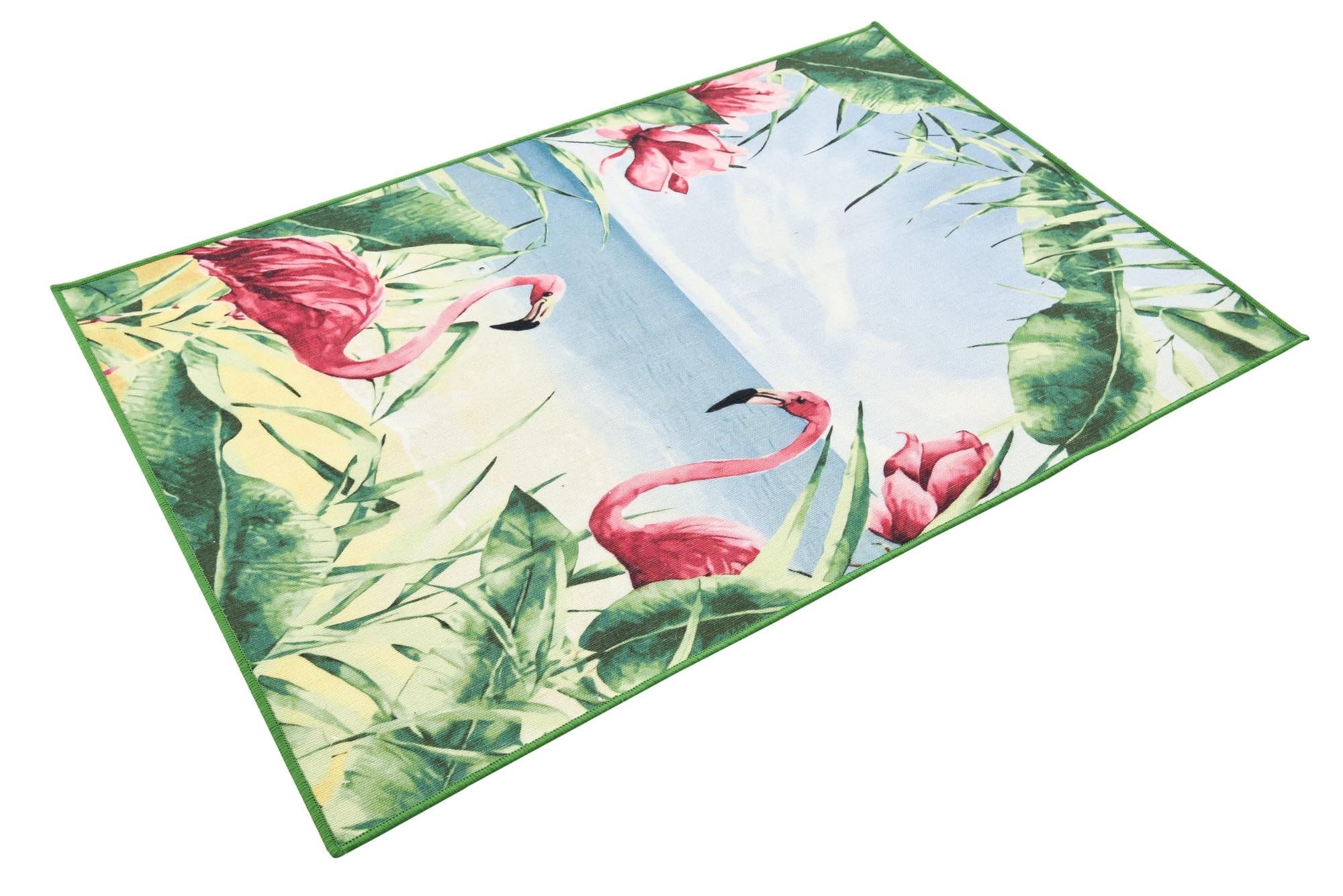 Rugs.com Jill Zarin Caribbean Indoor/Outdoor Collection Rug – 4x6 Blue and Green Flatweave-Pile Rug Perfect for Entryways, Kitchens, Breakfast Nooks, Accent Pieces - Image 3