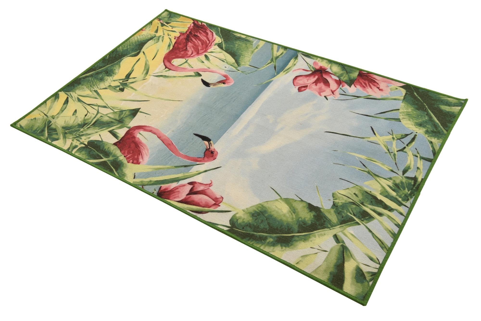 Rugs.com Jill Zarin Caribbean Indoor/Outdoor Collection Rug – 4x6 Blue and Green Flatweave-Pile Rug Perfect for Entryways, Kitchens, Breakfast Nooks, Accent Pieces - Image 4