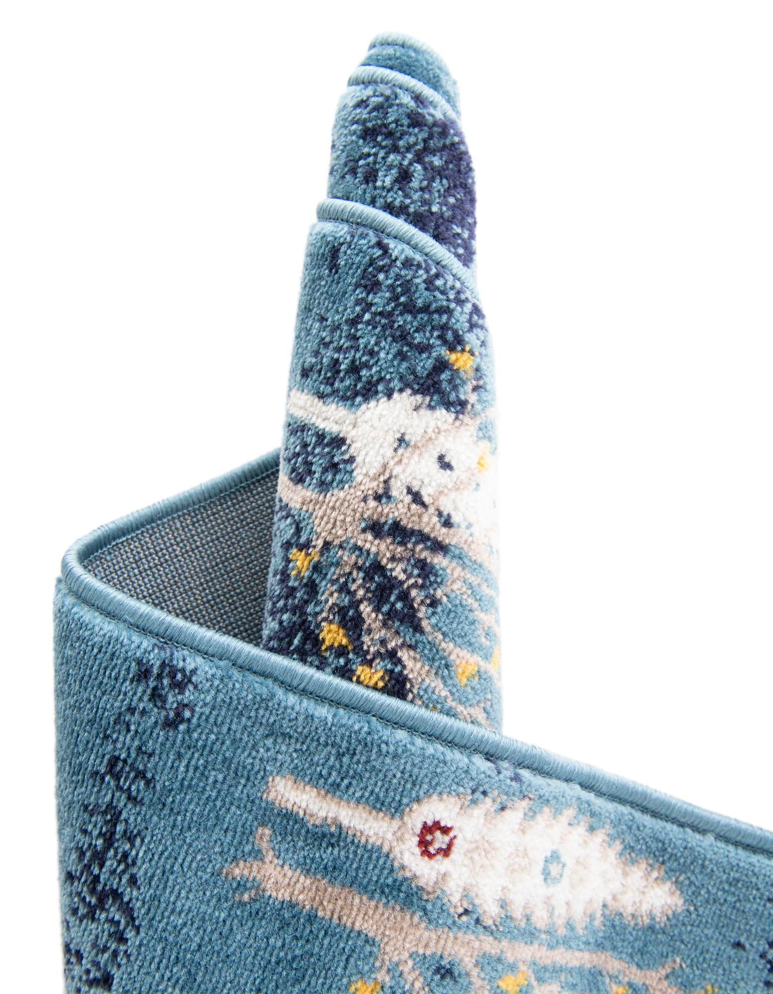 Rugs.com Laguna Collection Rug – 8 Ft Runner Blue Medium-Pile Rug Perfect for Hallways, Entryways - Image 8