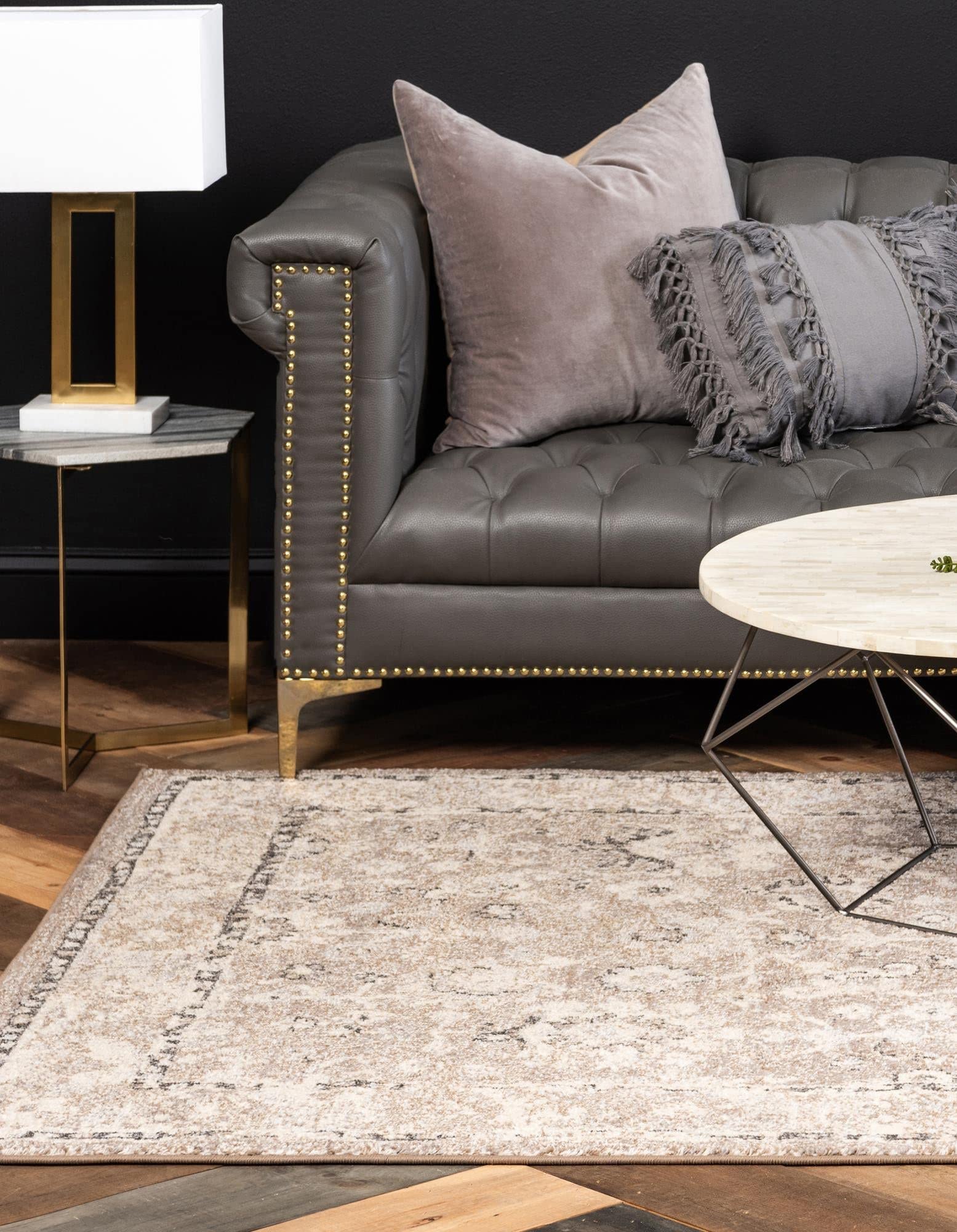 Rugs.com Madeline Collection Rug – 5' x 8' Beige Brown Medium Rug Perfect for Bedrooms, Dining Rooms, Living Rooms - Image 5