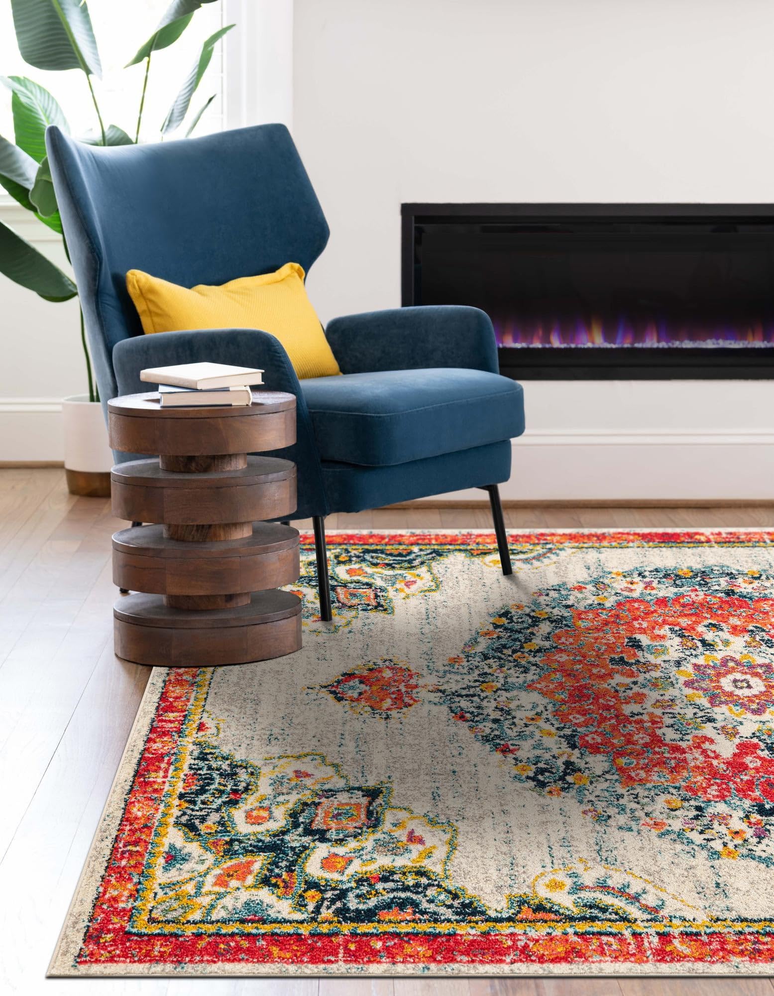 Rugs.com Madeline Collection Rug – 9x12 Ivory Medium-Pile Rug Perfect for Living Rooms, Large Dining Rooms, Open Floorplans - Image 4