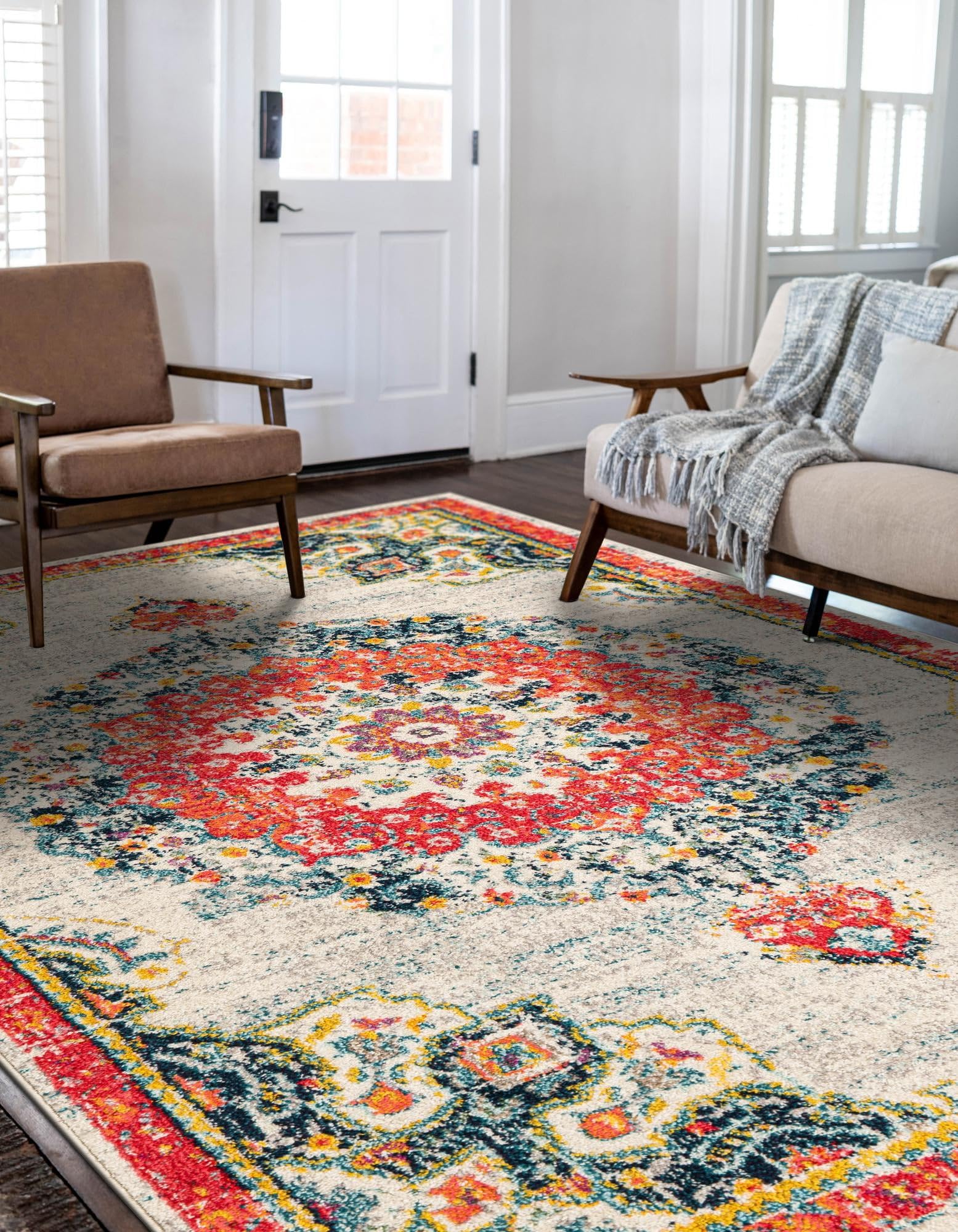 Rugs.com Madeline Collection Rug – 9x12 Ivory Medium-Pile Rug Perfect for Living Rooms, Large Dining Rooms, Open Floorplans - Image 8