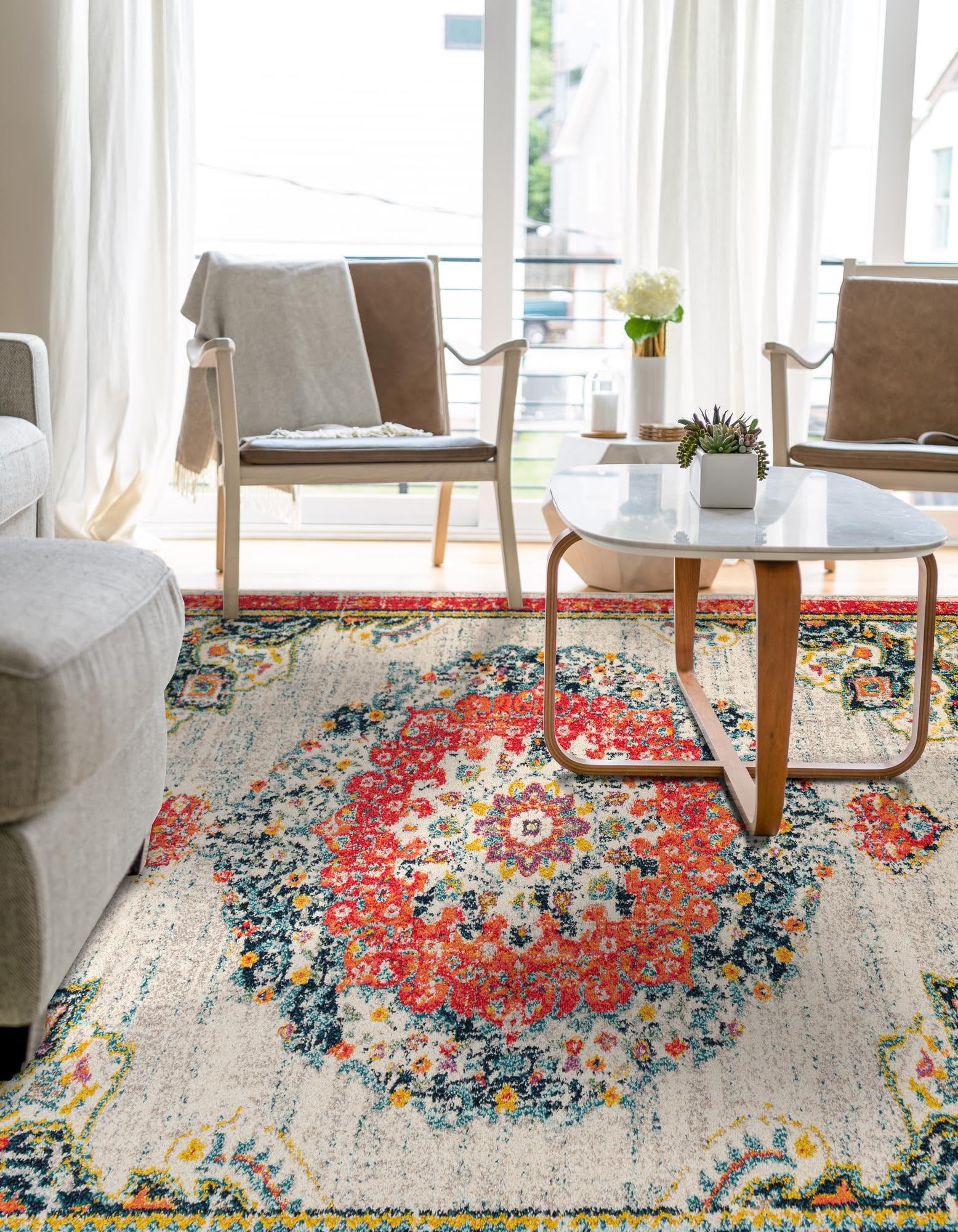 Rugs.com Madeline Collection Rug – 9x12 Ivory Medium-Pile Rug Perfect for Living Rooms, Large Dining Rooms, Open Floorplans - Image 9