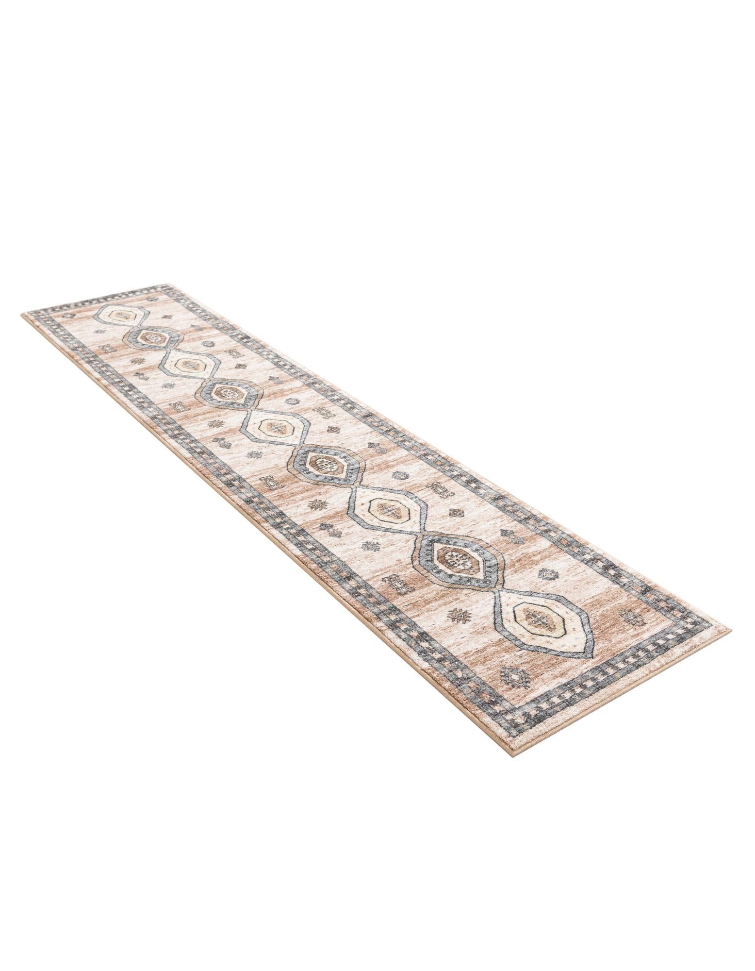 Rugs.com Medina Collection Rug – 10 Ft Runner Ivory and Beige Medium-Pile Rug Perfect for Hallways, Entryways - Image 3
