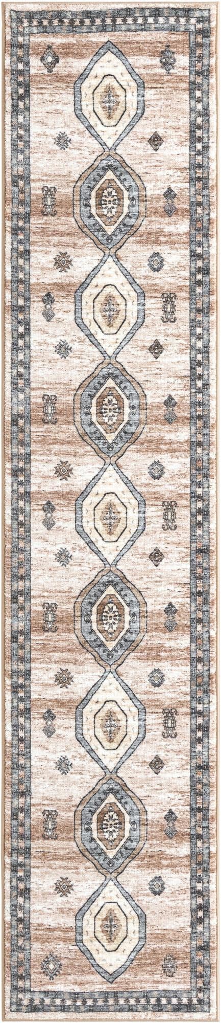 Rugs.com Medina Collection Rug – 10 Ft Runner Ivory and Beige Medium-Pile Rug Perfect for Hallways, Entryways - Image 4