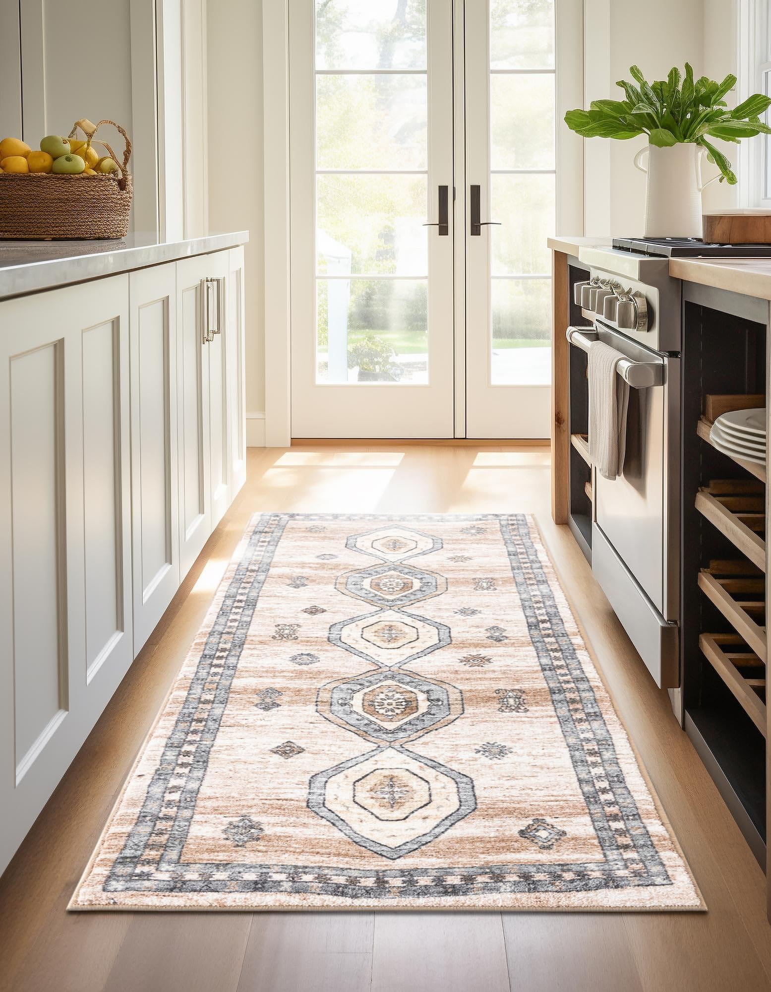 Rugs.com Medina Collection Rug – 10 Ft Runner Ivory and Beige Medium-Pile Rug Perfect for Hallways, Entryways - Image 5