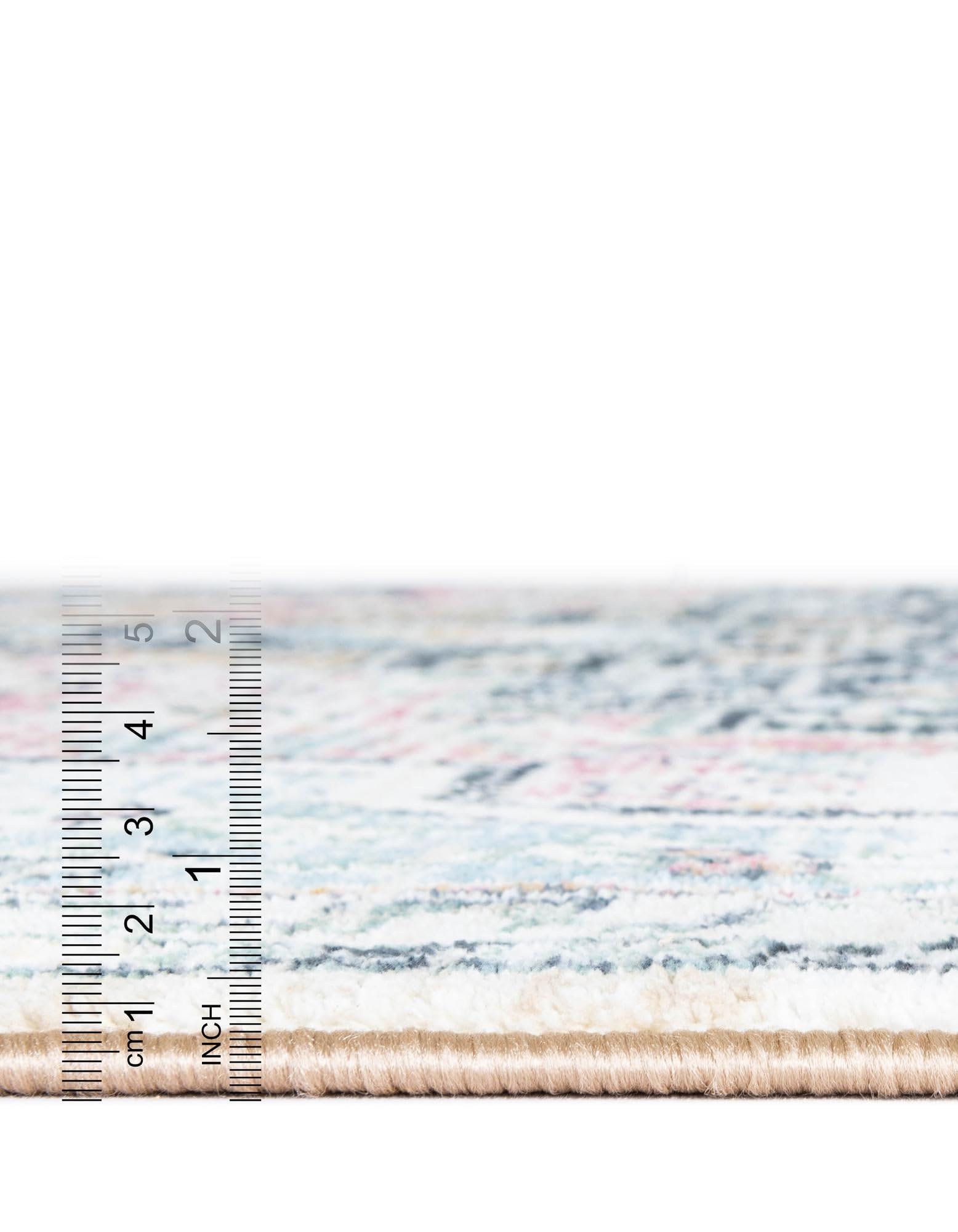 Rugs.com Medina Collection Rug – 10 Ft Runner Seaglass Blue and Rose Medium-Pile Rug Perfect for Hallways, Entryways - Image 9