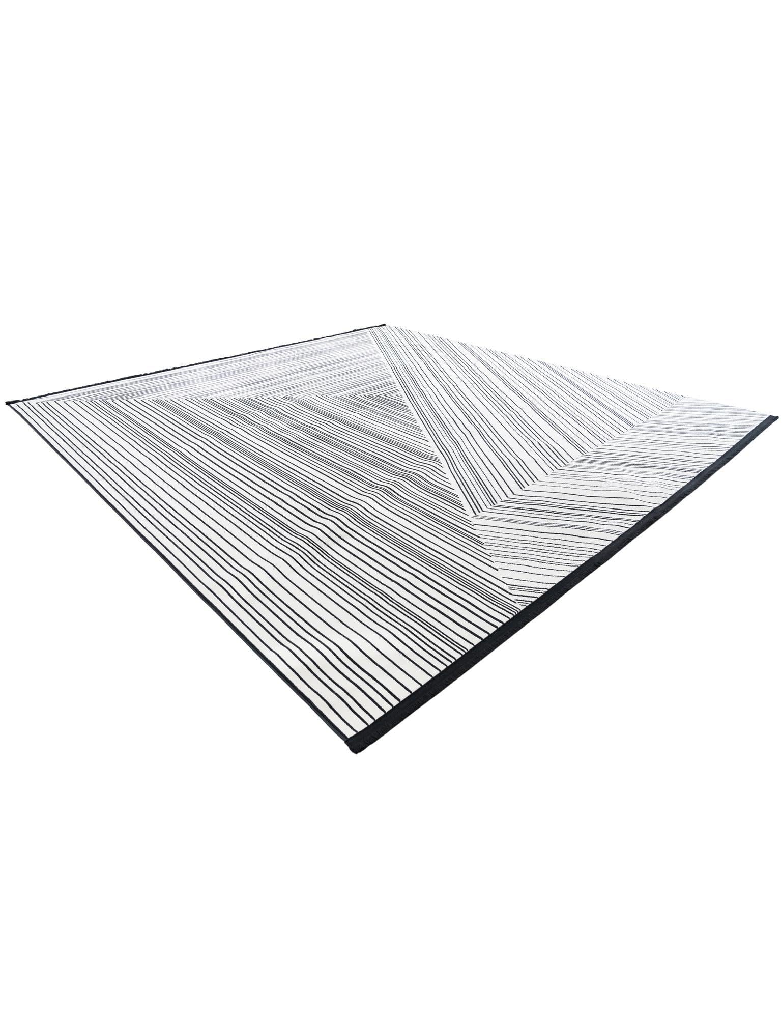 Rugs.com Milano Collection Rug – 10 Ft Square Black and White Medium-Pile Rug Perfect for Living Rooms, Kitchens, Entryways - Image 3