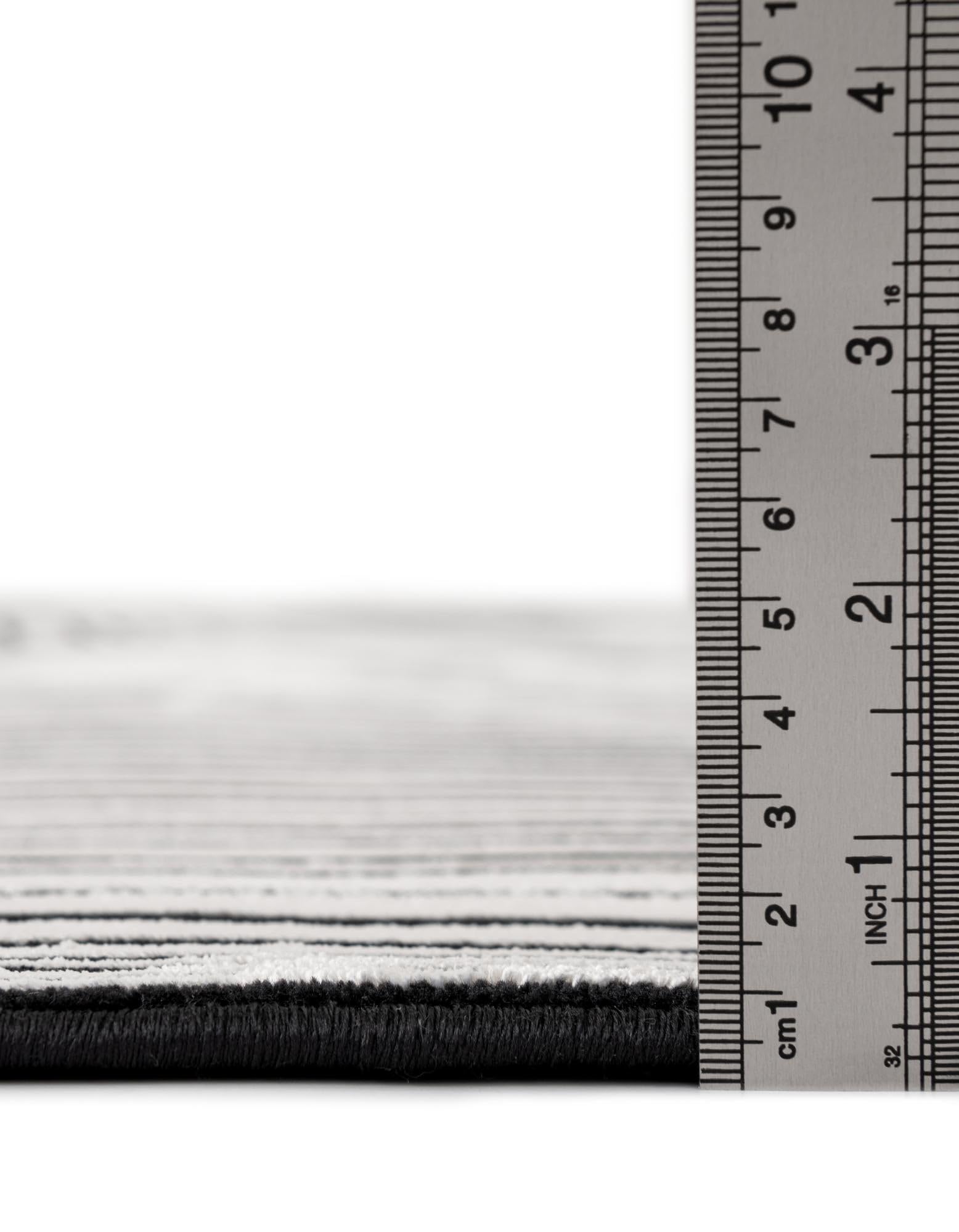 Rugs.com Milano Collection Rug – 10 Ft Square Black and White Medium-Pile Rug Perfect for Living Rooms, Kitchens, Entryways - Image 5