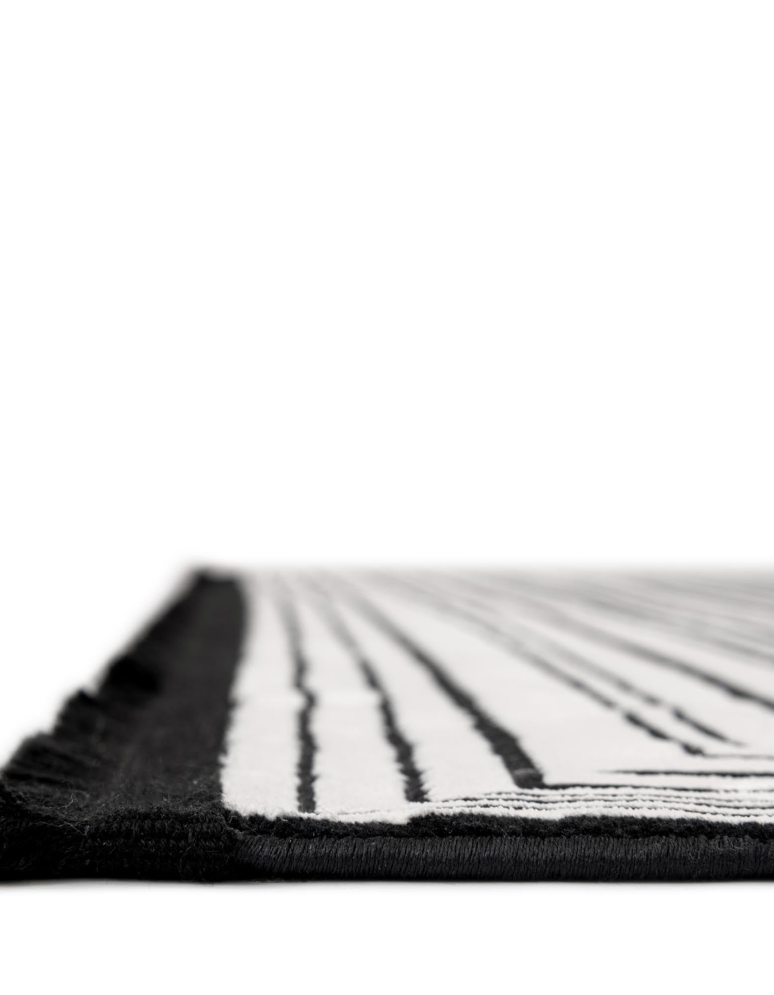 Rugs.com Milano Collection Rug – 10 Ft Square Black and White Medium-Pile Rug Perfect for Living Rooms, Kitchens, Entryways - Image 7