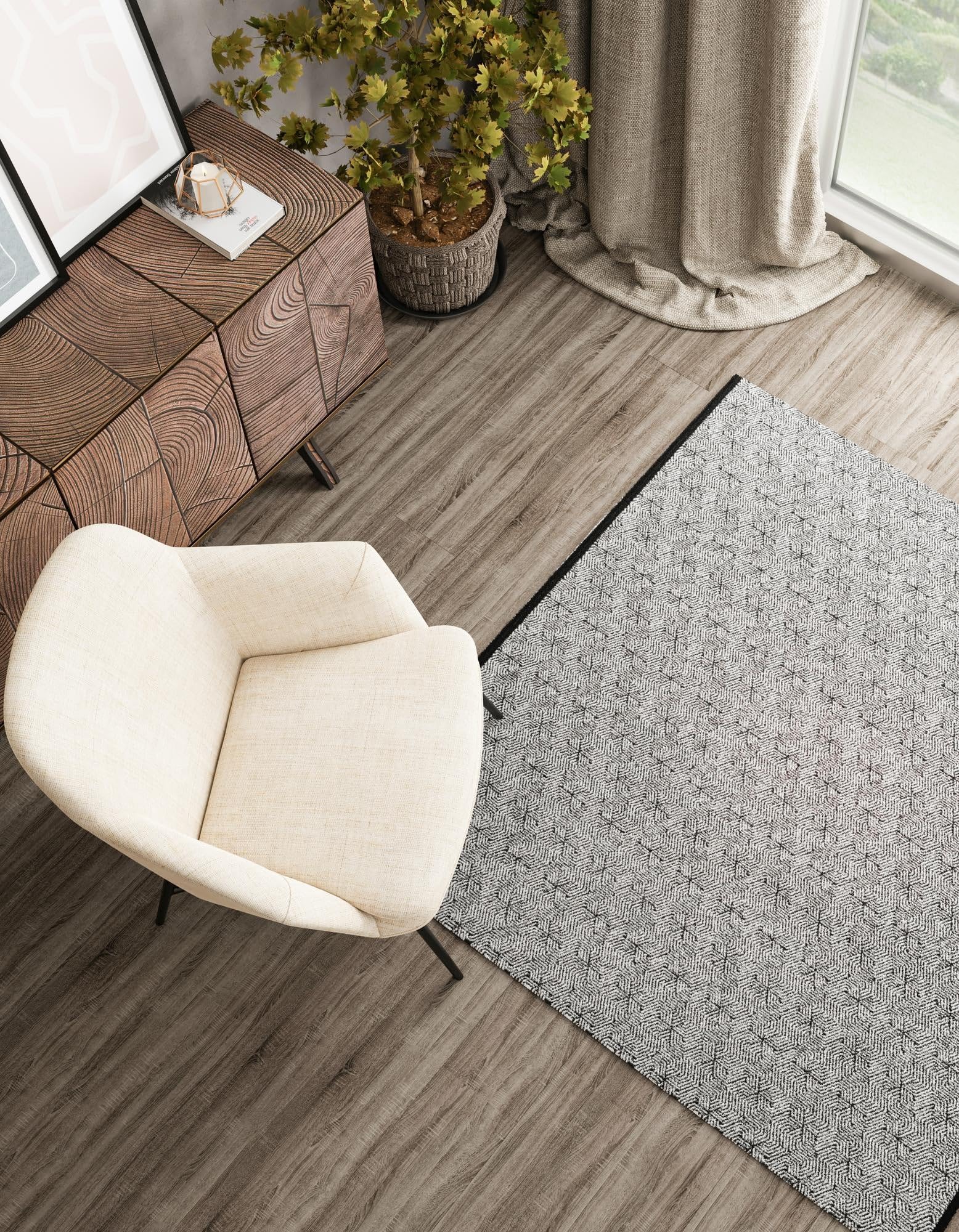 Rugs.com Milano Collection Rug – 10 Ft Square Black and White Medium-Pile Rug Perfect for Living Rooms, Kitchens, Entryways - Image 6