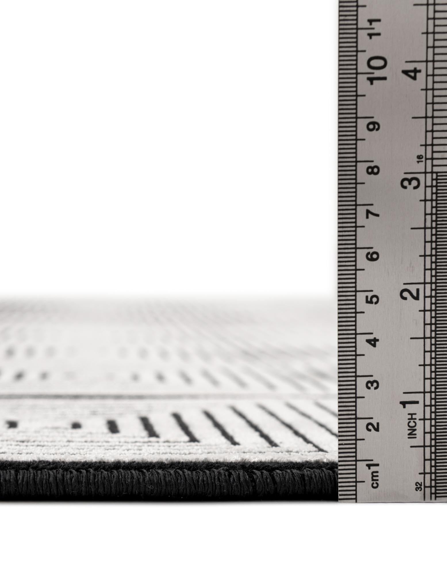 Rugs.com Milano Collection Rug – 10 Ft Square Black and White Medium-Pile Rug Perfect for Living Rooms, Kitchens, Entryways - Image 6