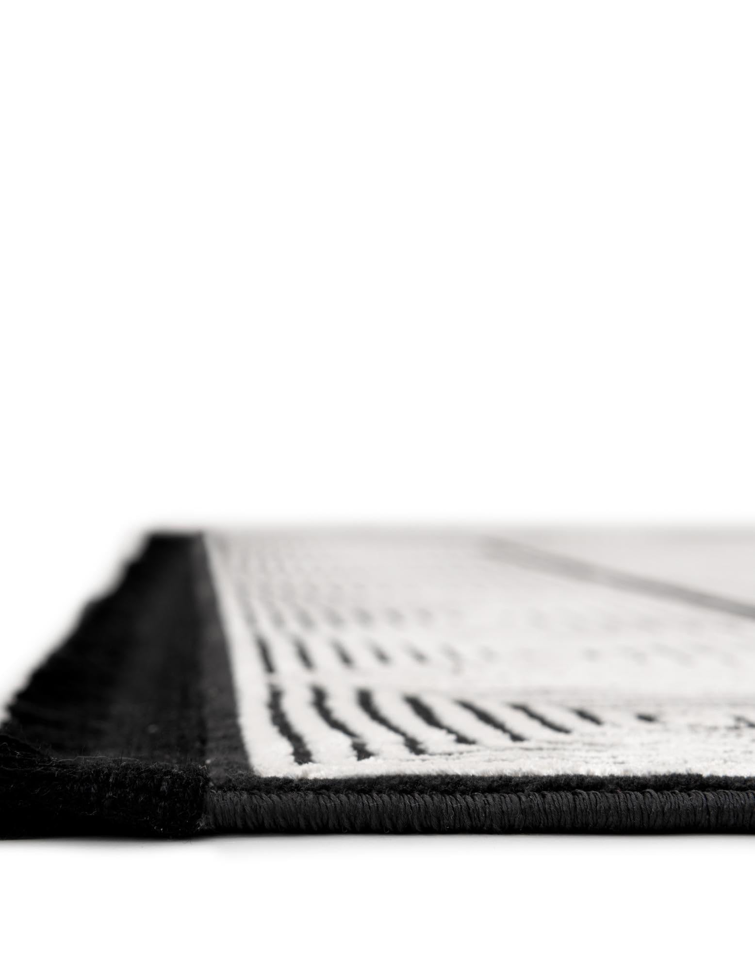 Rugs.com Milano Collection Rug – 10 Ft Square Black and White Medium-Pile Rug Perfect for Living Rooms, Kitchens, Entryways - Image 8