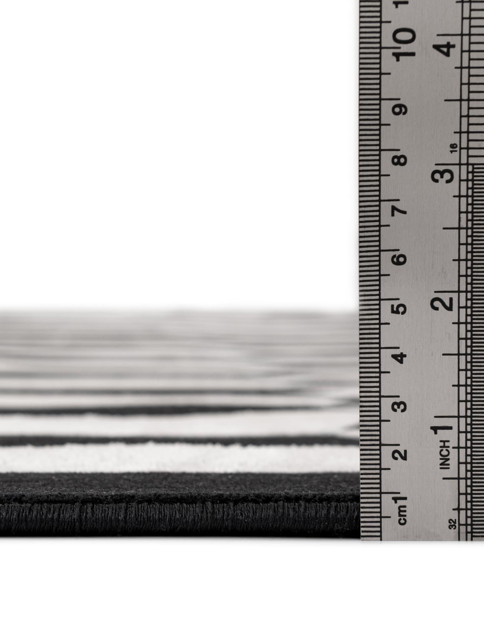 Rugs.com Milano Collection Rug – 10 Ft Square Black and White Medium-Pile Rug Perfect for Living Rooms, Kitchens, Entryways - Image 5