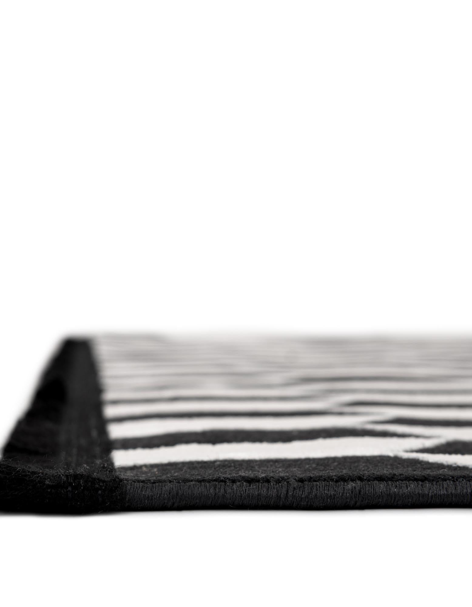 Rugs.com Milano Collection Rug – 10 Ft Square Black and White Medium-Pile Rug Perfect for Living Rooms, Kitchens, Entryways - Image 7