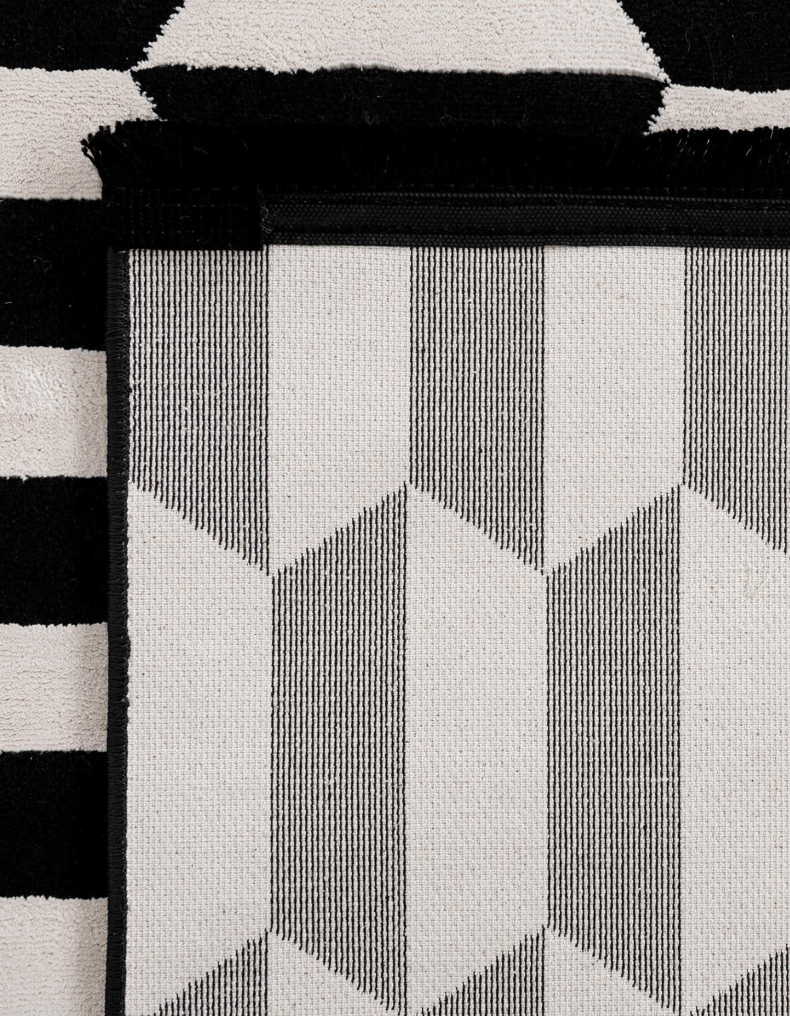 Rugs.com Milano Collection Rug – 10 Ft Square Black and White Medium-Pile Rug Perfect for Living Rooms, Kitchens, Entryways - Image 9