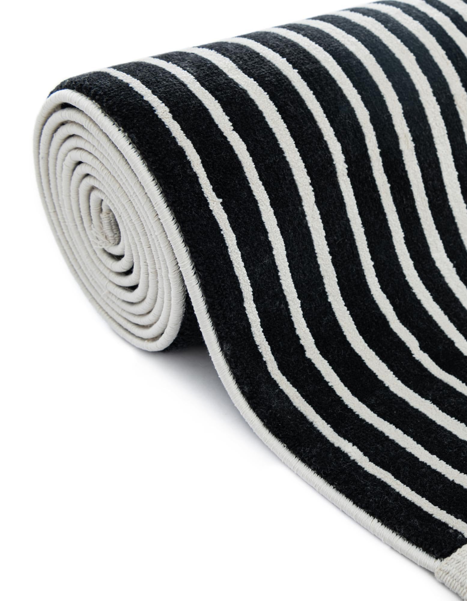 Rugs.com Milano Collection Rug – 8 Ft Runner Black and White Medium-Pile Rug Perfect for Hallways, Entryways - Image 8