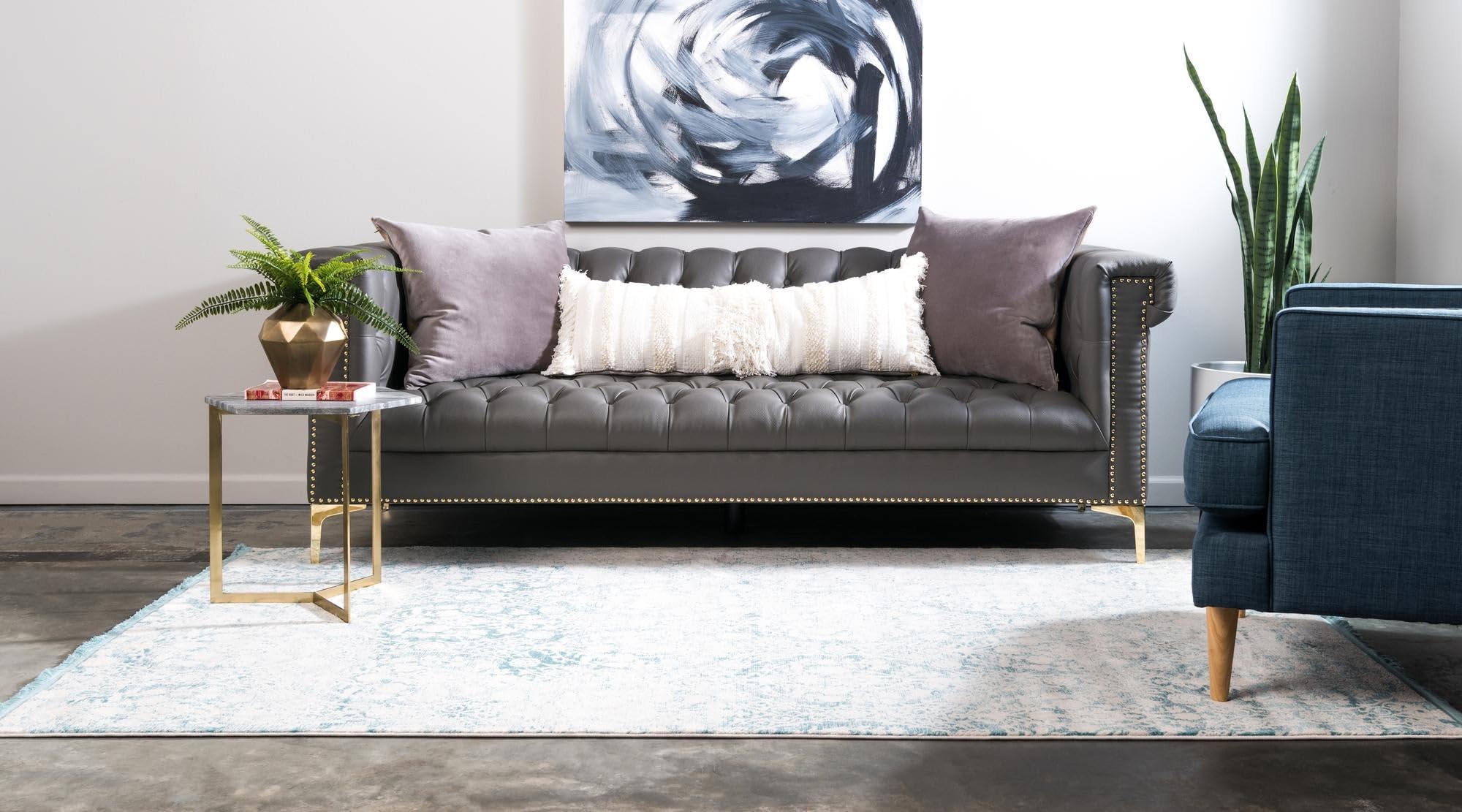 Rugs.com Modern Classical Collection Rug – 3x5 Light Blue Medium-Pile Rug Perfect for Entryways, Kitchens, Breakfast Nooks, Accent Pieces - Image 4