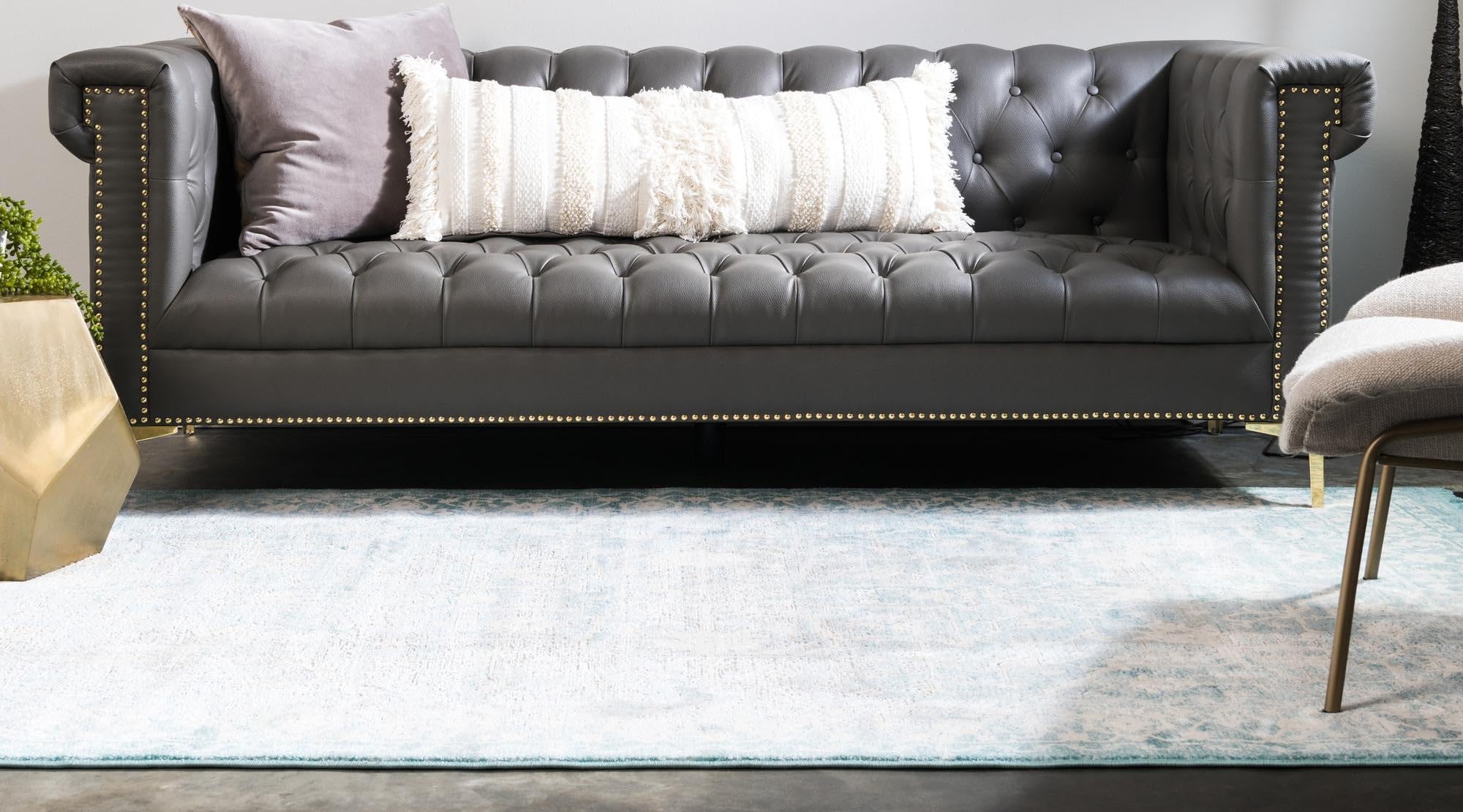 Rugs.com Modern Classical Collection Rug – 3x5 Light Blue Medium-Pile Rug Perfect for Entryways, Kitchens, Breakfast Nooks, Accent Pieces - Image 4