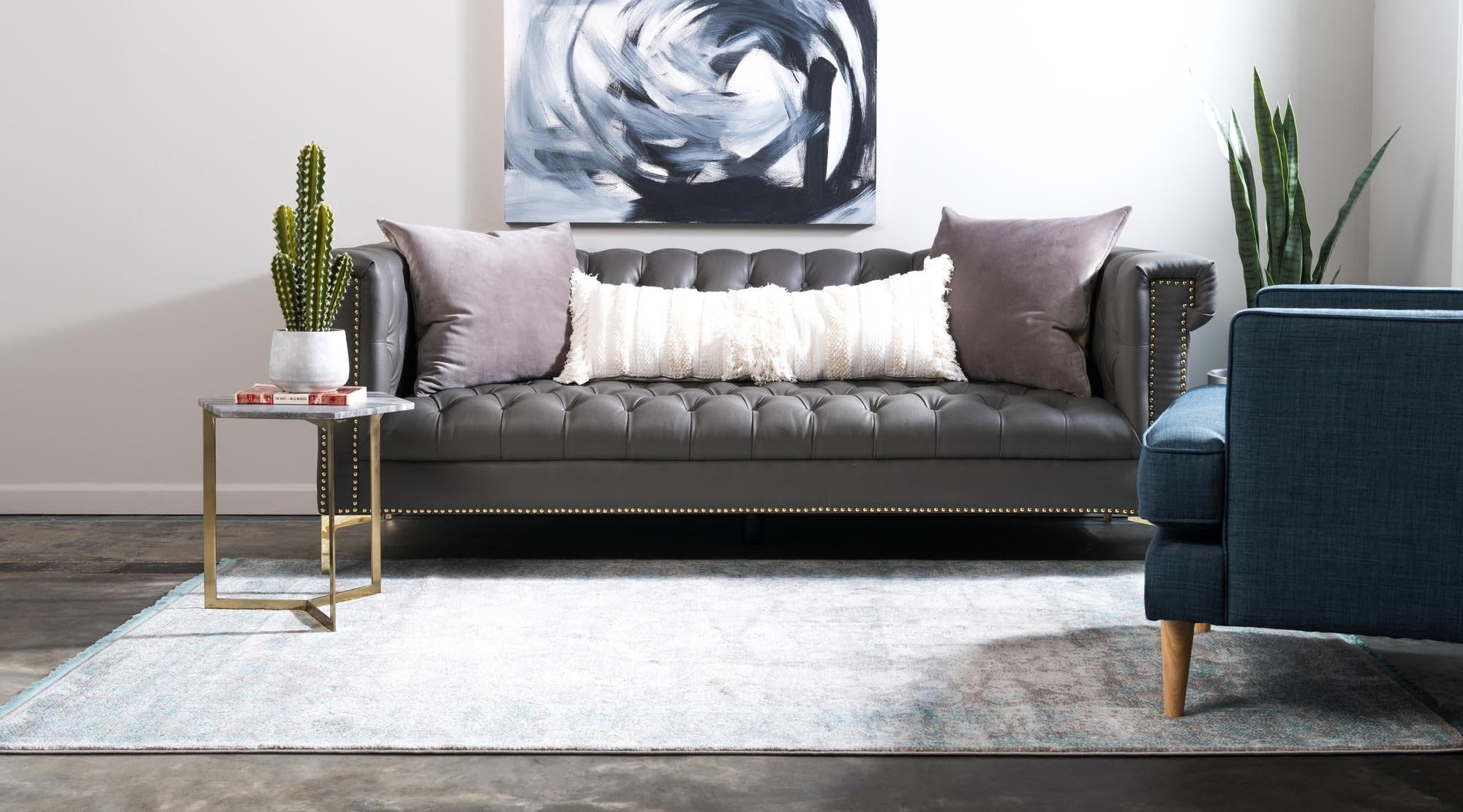 Rugs.com Modern Classical Collection Rug – 3x5 Light Blue Medium-Pile Rug Perfect for Entryways, Kitchens, Breakfast Nooks, Accent Pieces - Image 4