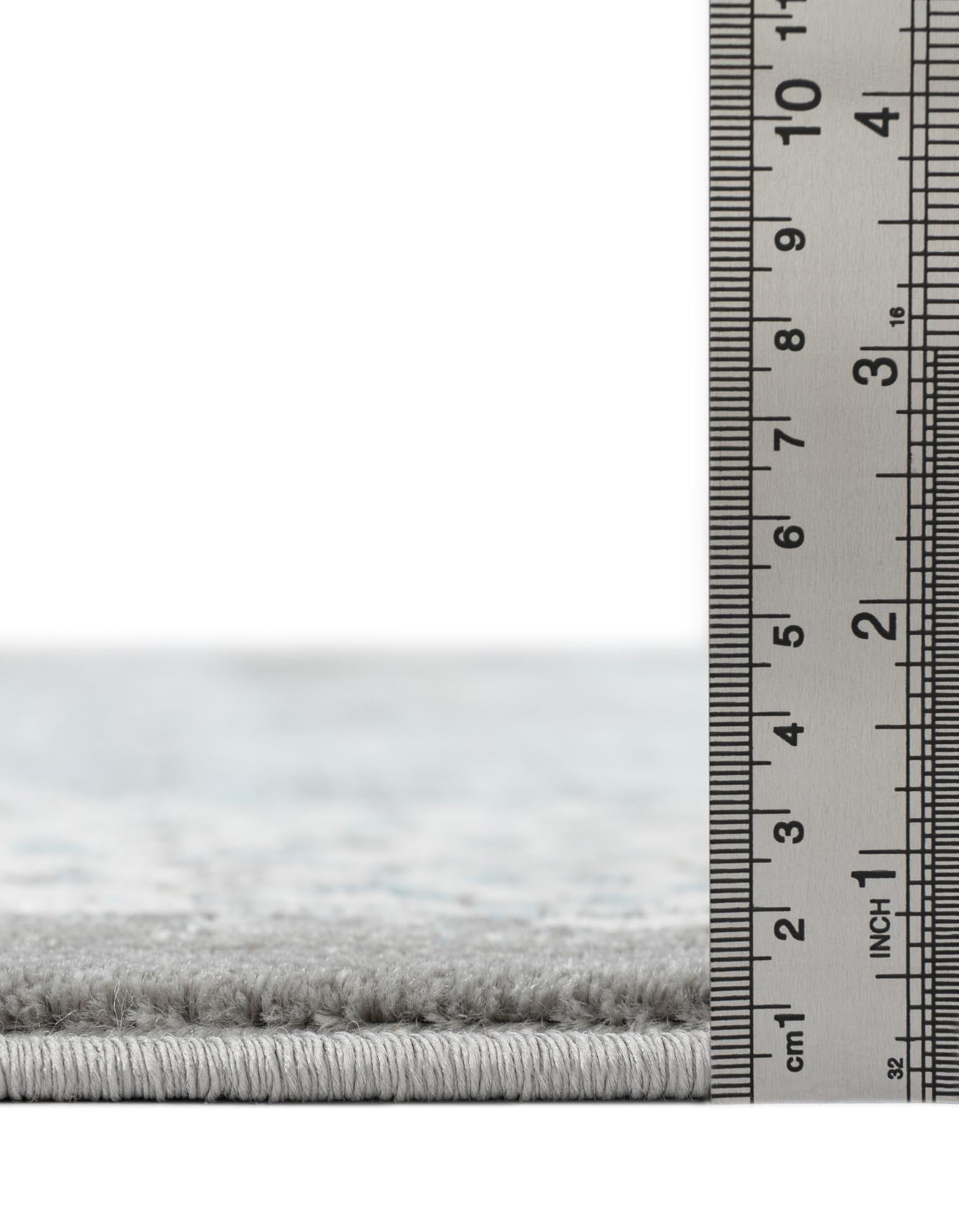 Rugs.com Modern Classical Collection Rug – 4 Ft Square Light Blue Medium-Pile Rug Perfect for Living Rooms, Kitchens, Entryways - Image 4