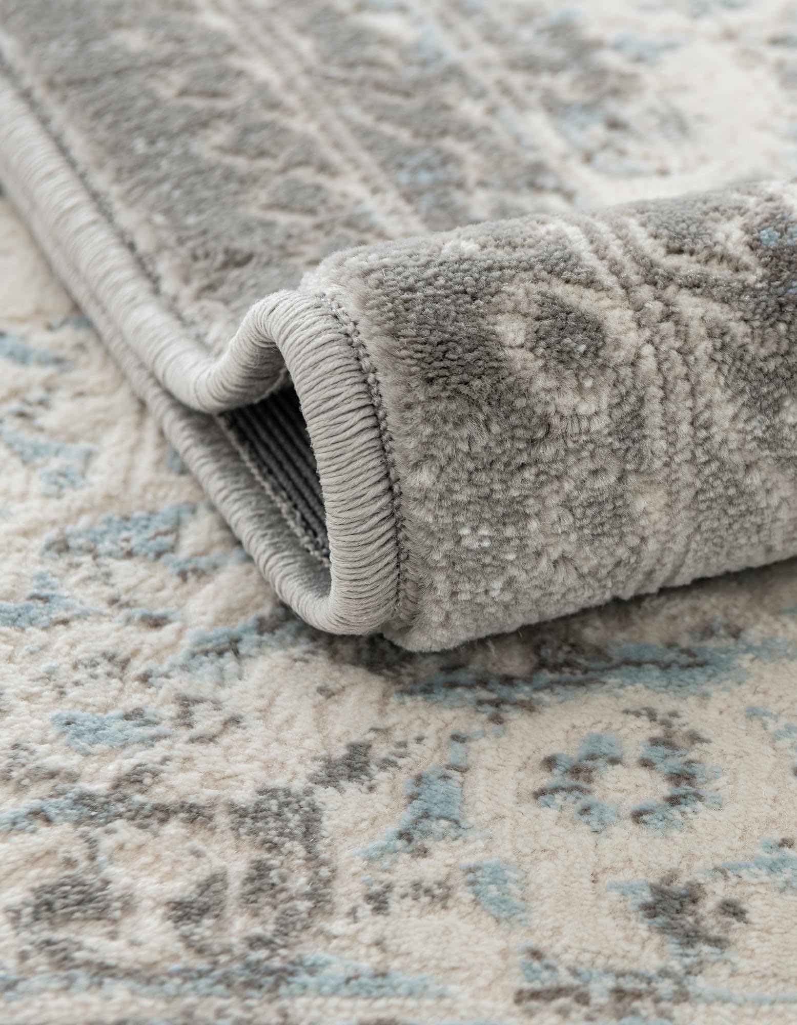 Rugs.com Modern Classical Collection Rug – 4 Ft Square Light Blue Medium-Pile Rug Perfect for Living Rooms, Kitchens, Entryways - Image 5