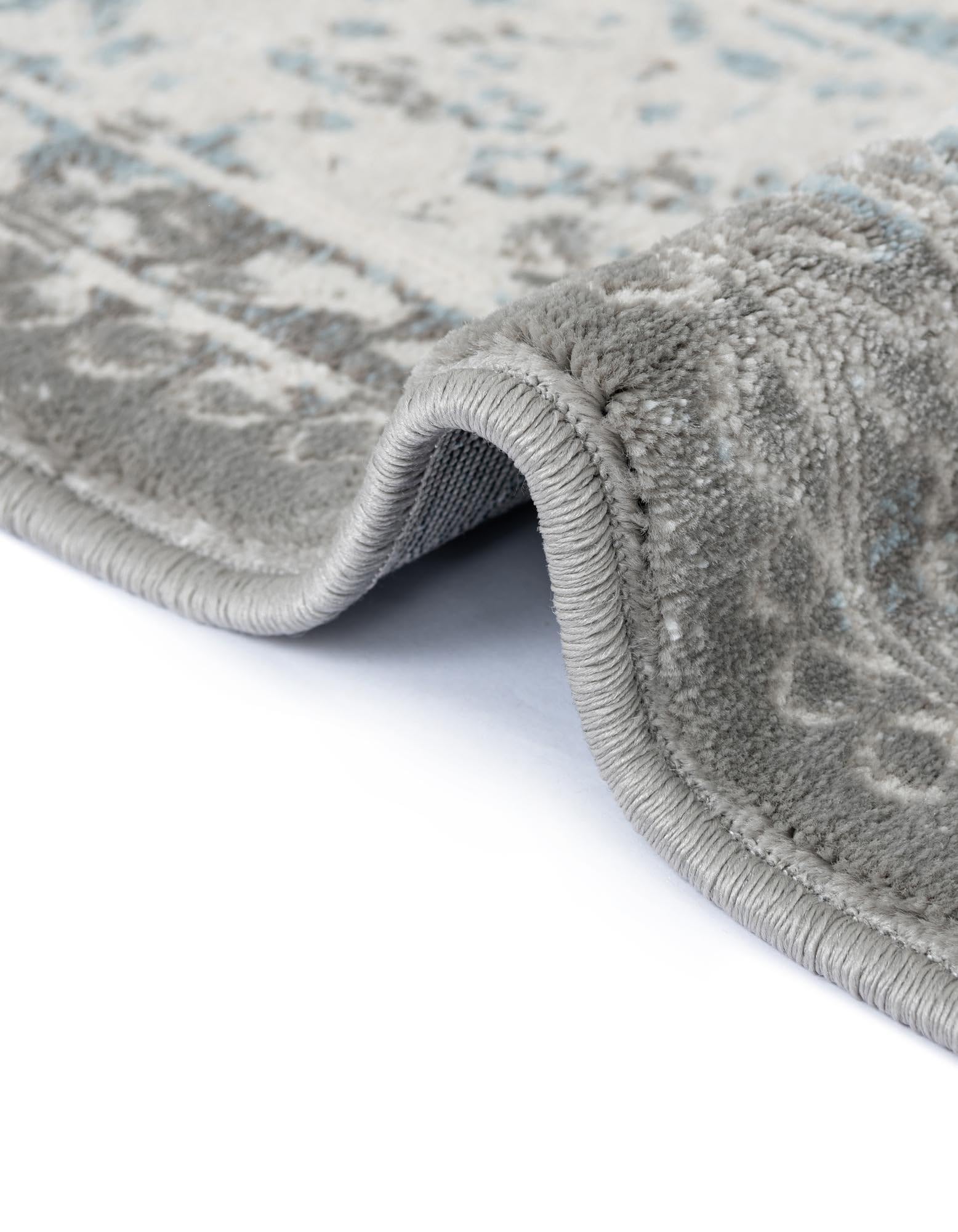 Rugs.com Modern Classical Collection Rug – 4 Ft Square Light Blue Medium-Pile Rug Perfect for Living Rooms, Kitchens, Entryways - Image 9