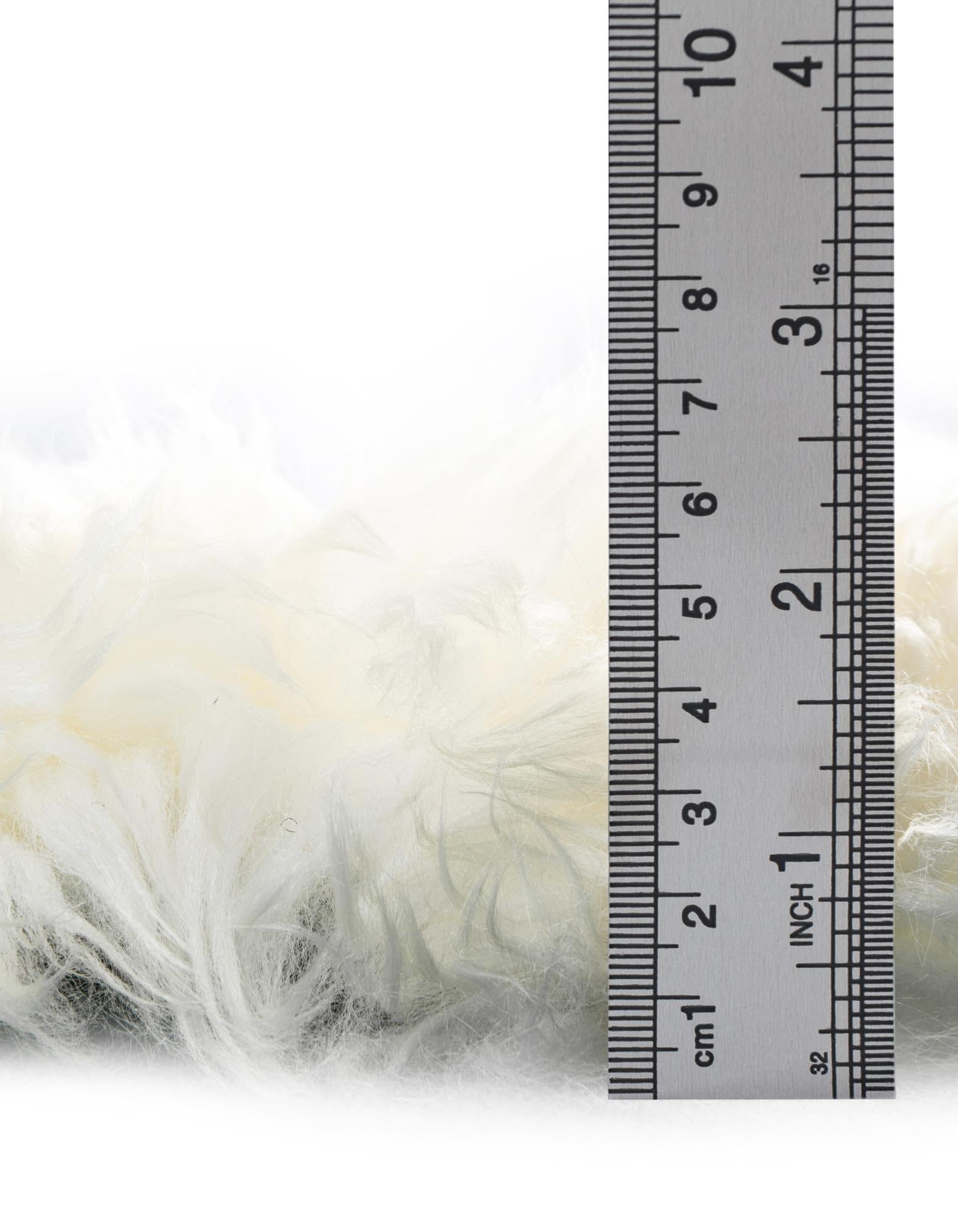 Rugs.com Natural Non-Pelt Sheepskin Collection Rug – 2 Ft Round White Shag-Pile Rug Perfect for Kitchens, Dining Rooms - Image 3