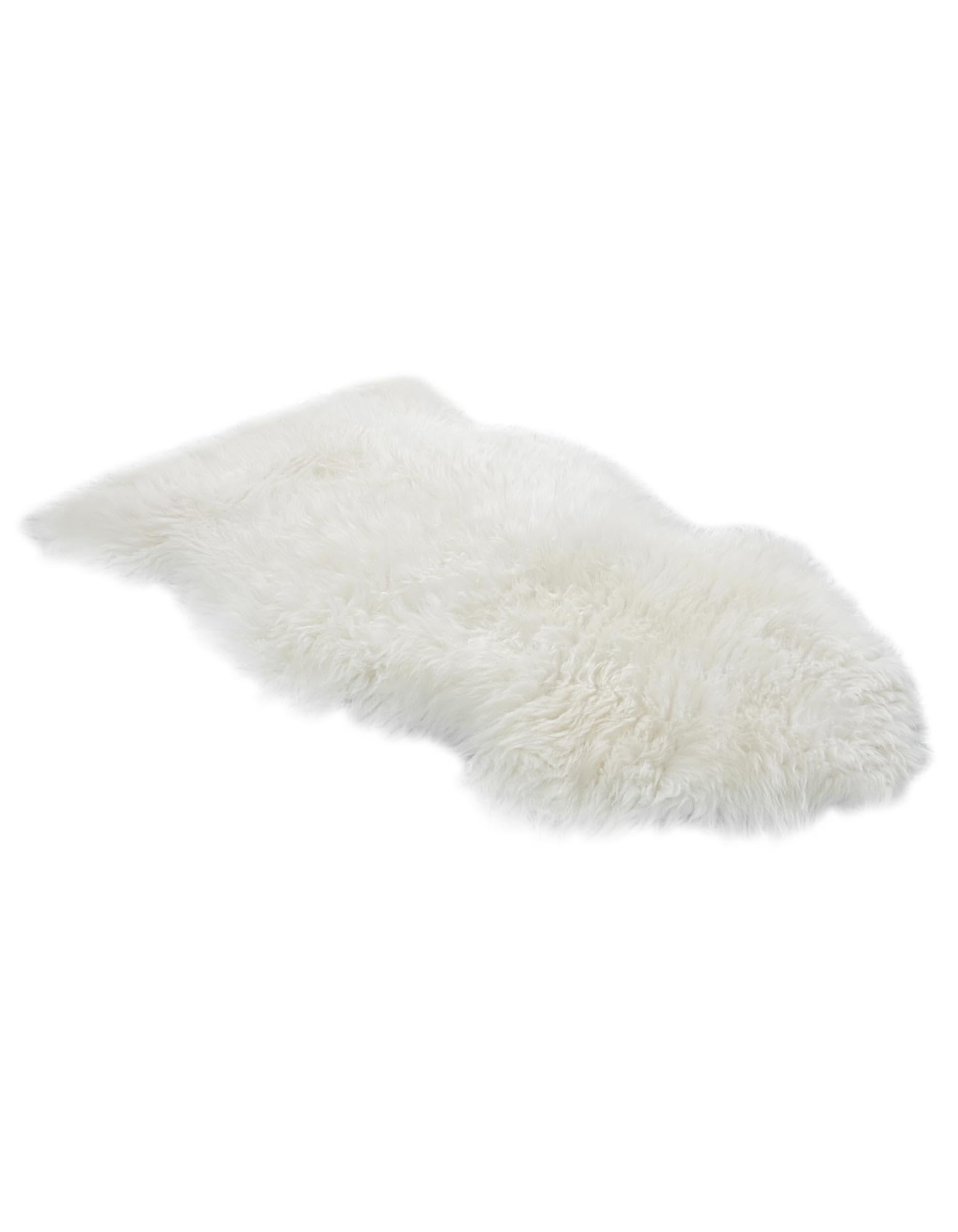 Rugs.com Natural Sheepskin Freeform Collection Rug – 2x3 Free Form White Shag-Pile Rug Perfect for Living Rooms, Large Dining Rooms, Open Floorplans - Image 3