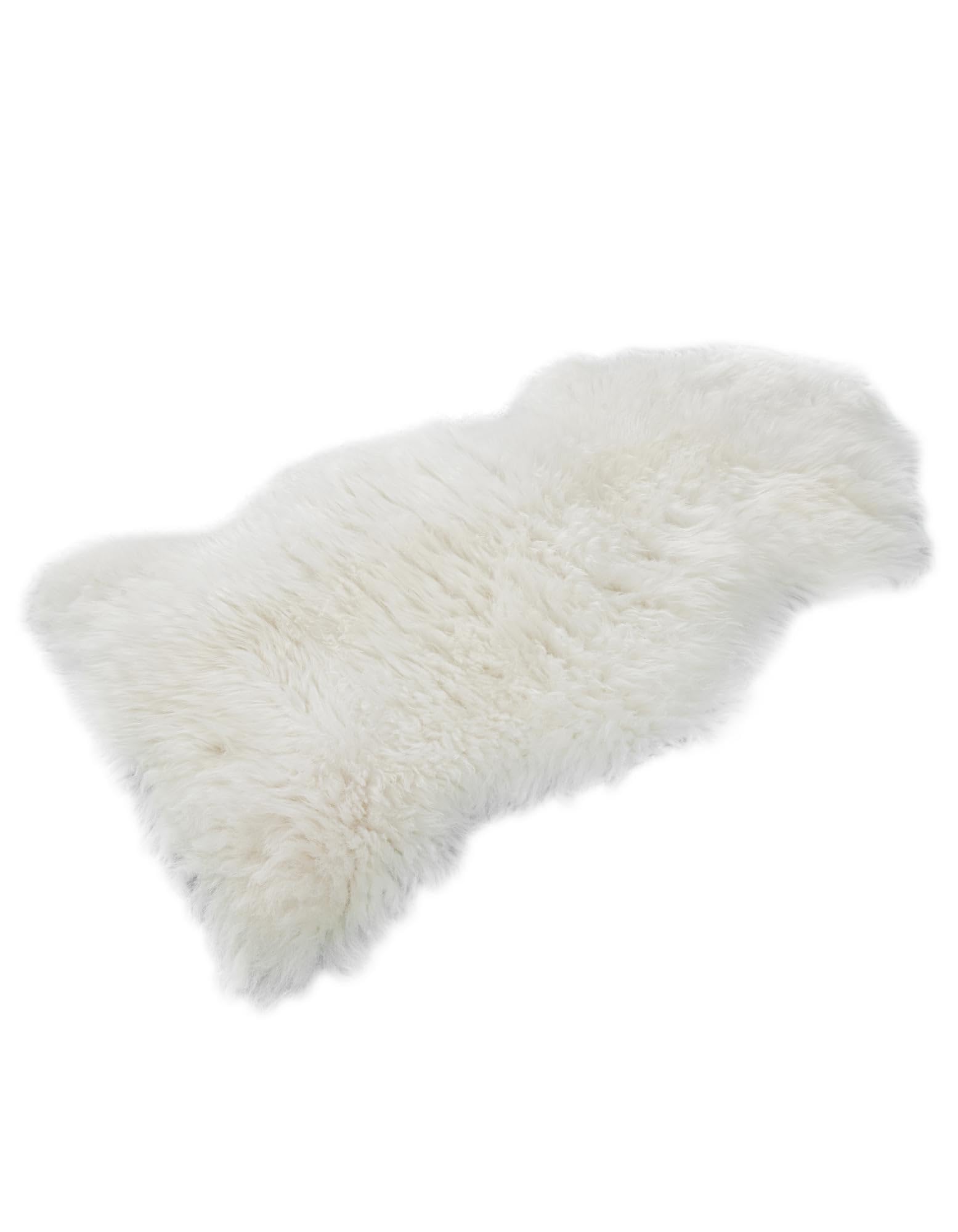 Rugs.com Natural Sheepskin Freeform Collection Rug – 2x3 Free Form White Shag-Pile Rug Perfect for Living Rooms, Large Dining Rooms, Open Floorplans - Image 7