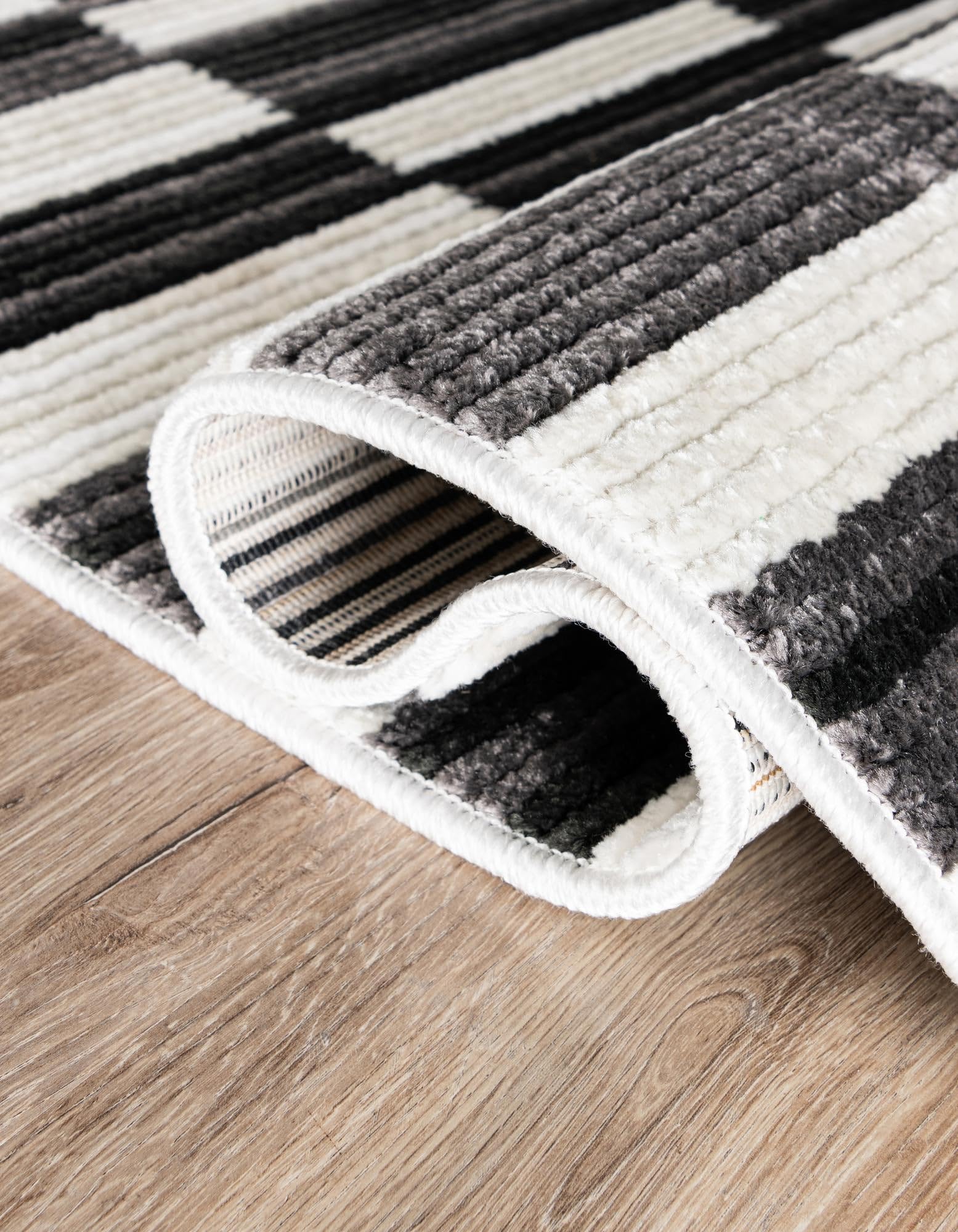 Rugs.com Odyssey Collection Rug – 10 Ft Runner Black and Ivory Medium-Pile Rug Perfect for Hallways, Entryways - Image 5