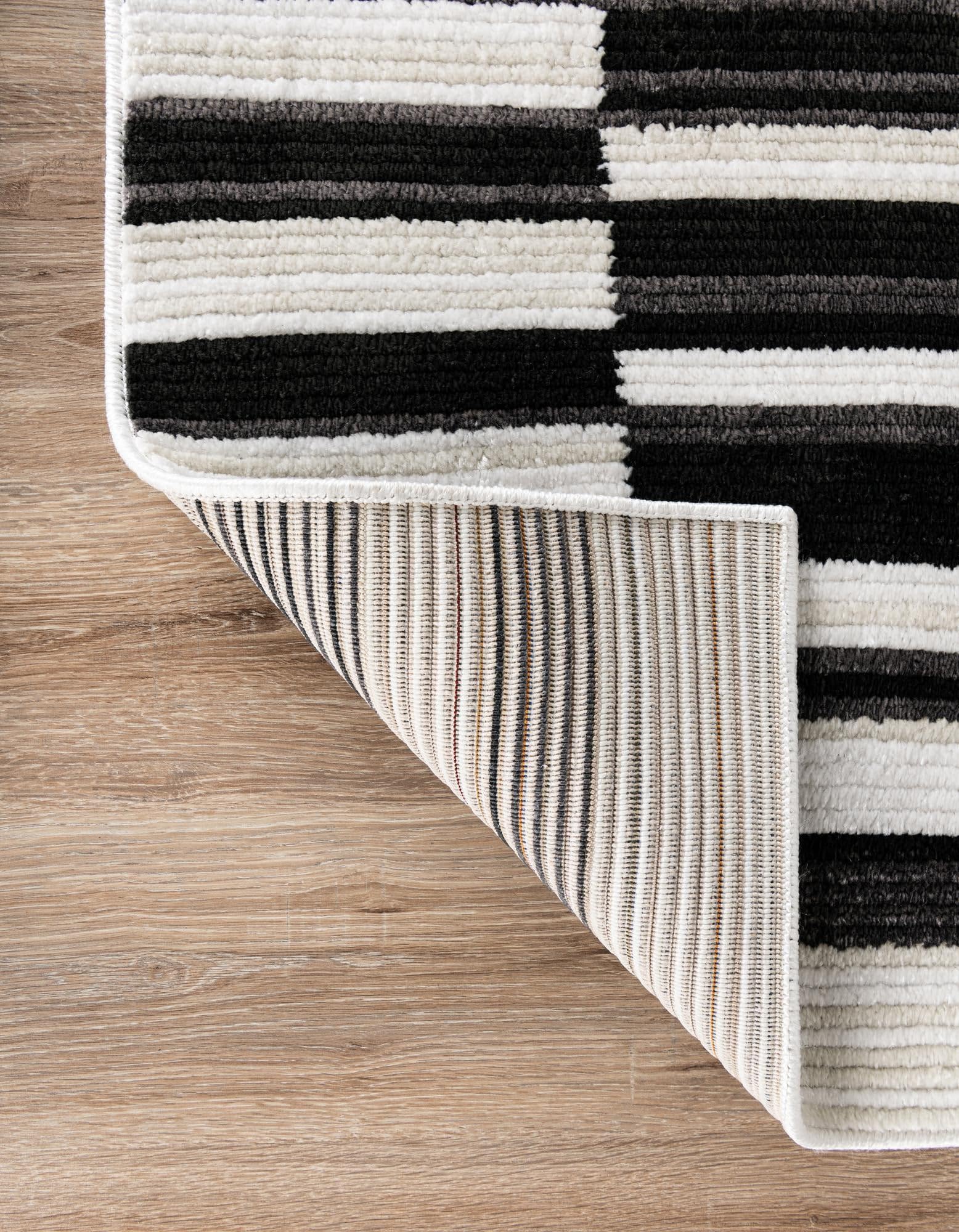 Rugs.com Odyssey Collection Rug – 10 Ft Runner Black and Ivory Medium-Pile Rug Perfect for Hallways, Entryways - Image 8