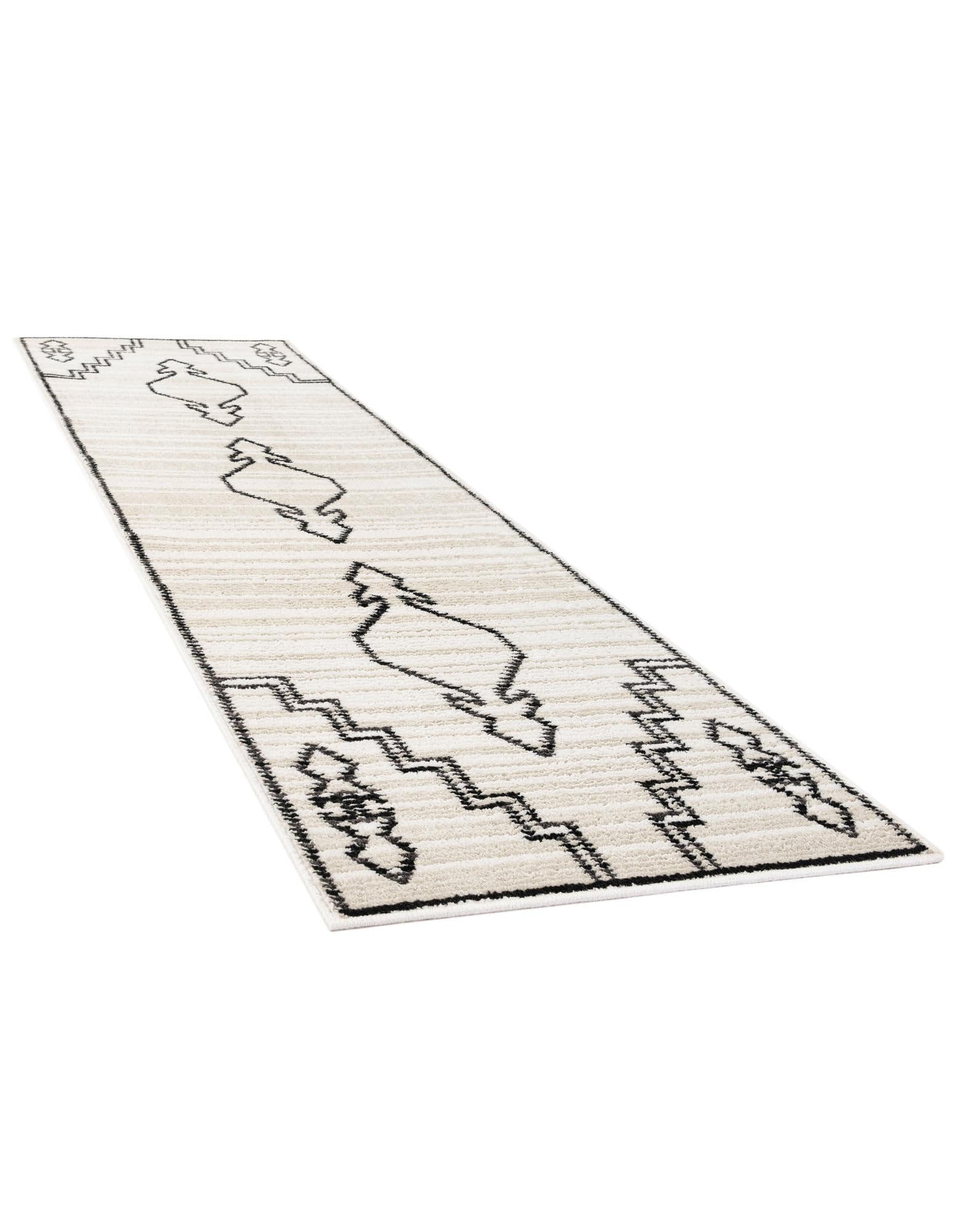 Rugs.com Odyssey Collection Rug – 10 Ft Runner Ivory Medium-Pile Rug Perfect for Hallways, Entryways - Image 3